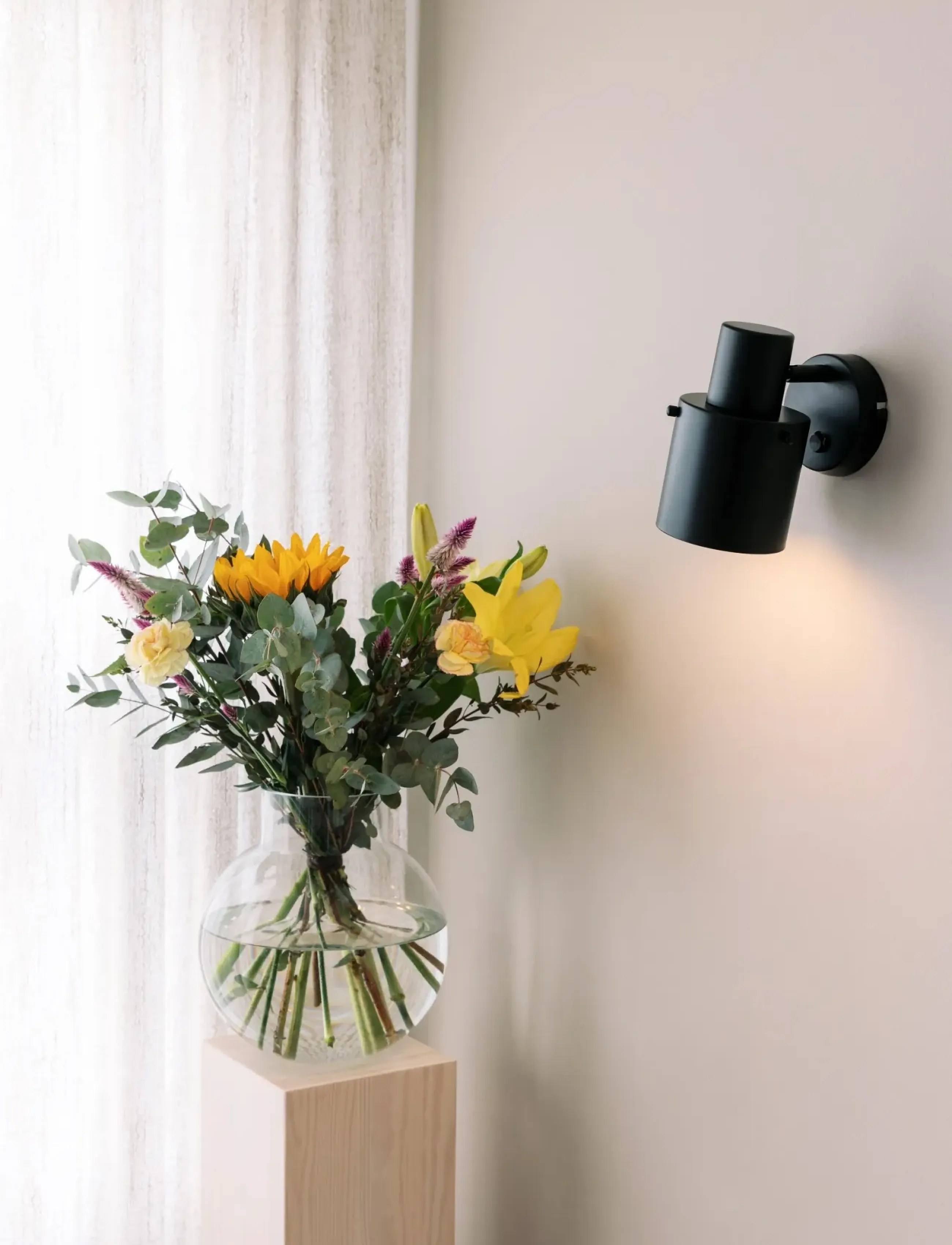 Globen Lighting Væglampe Clark 1, H17, Lamps, Schwarz - Wall Homeware