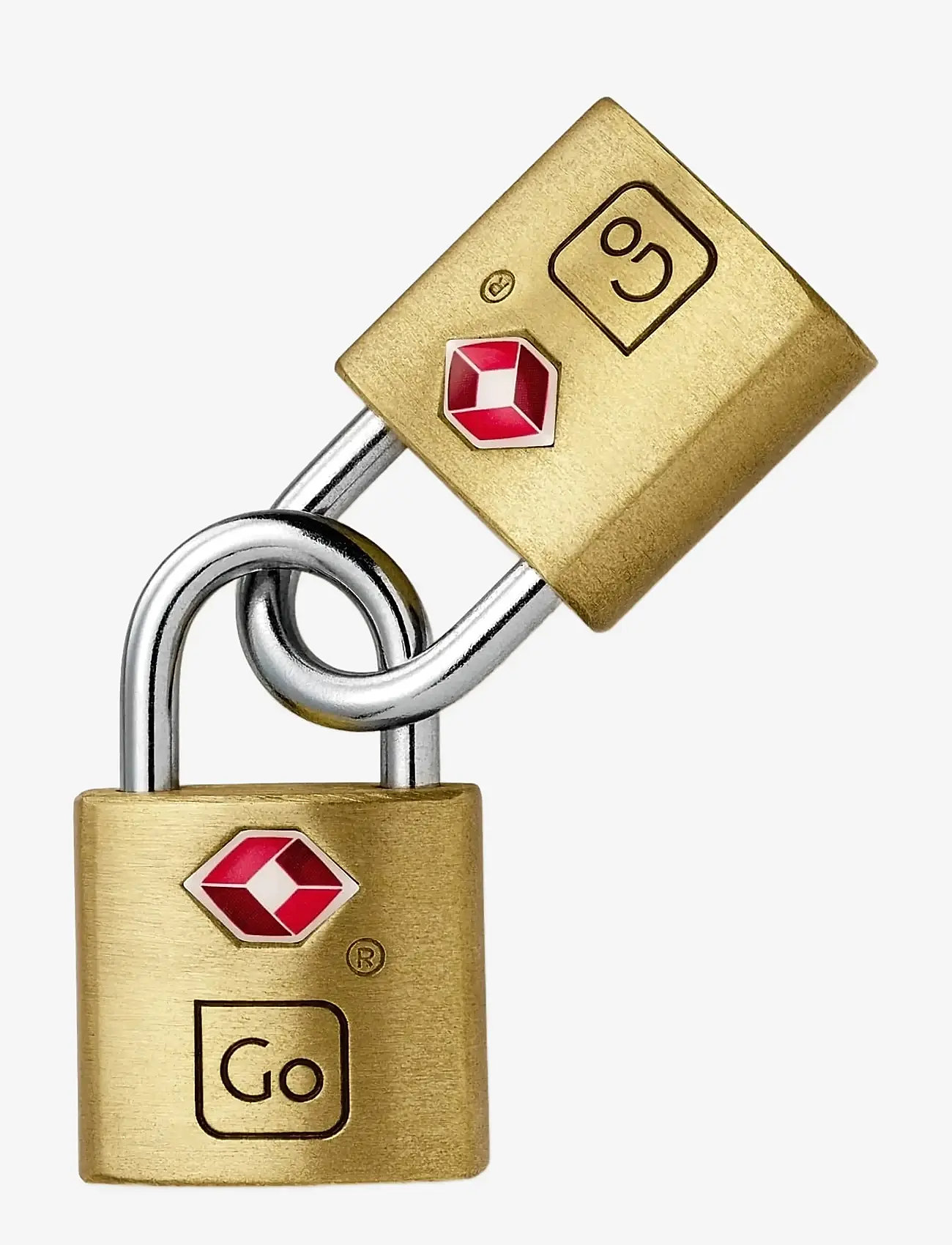 Go Travel - Classic Brass Key Twin Padlocks TSA - travel locks - brass - 0