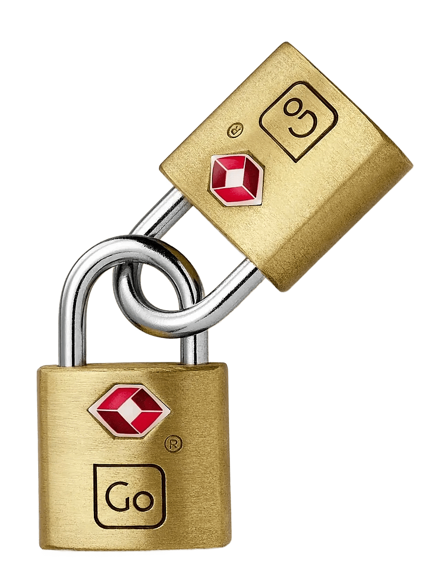 Go Travel - Classic Brass Key Twin Padlocks TSA - bagagelåse - brass - 0