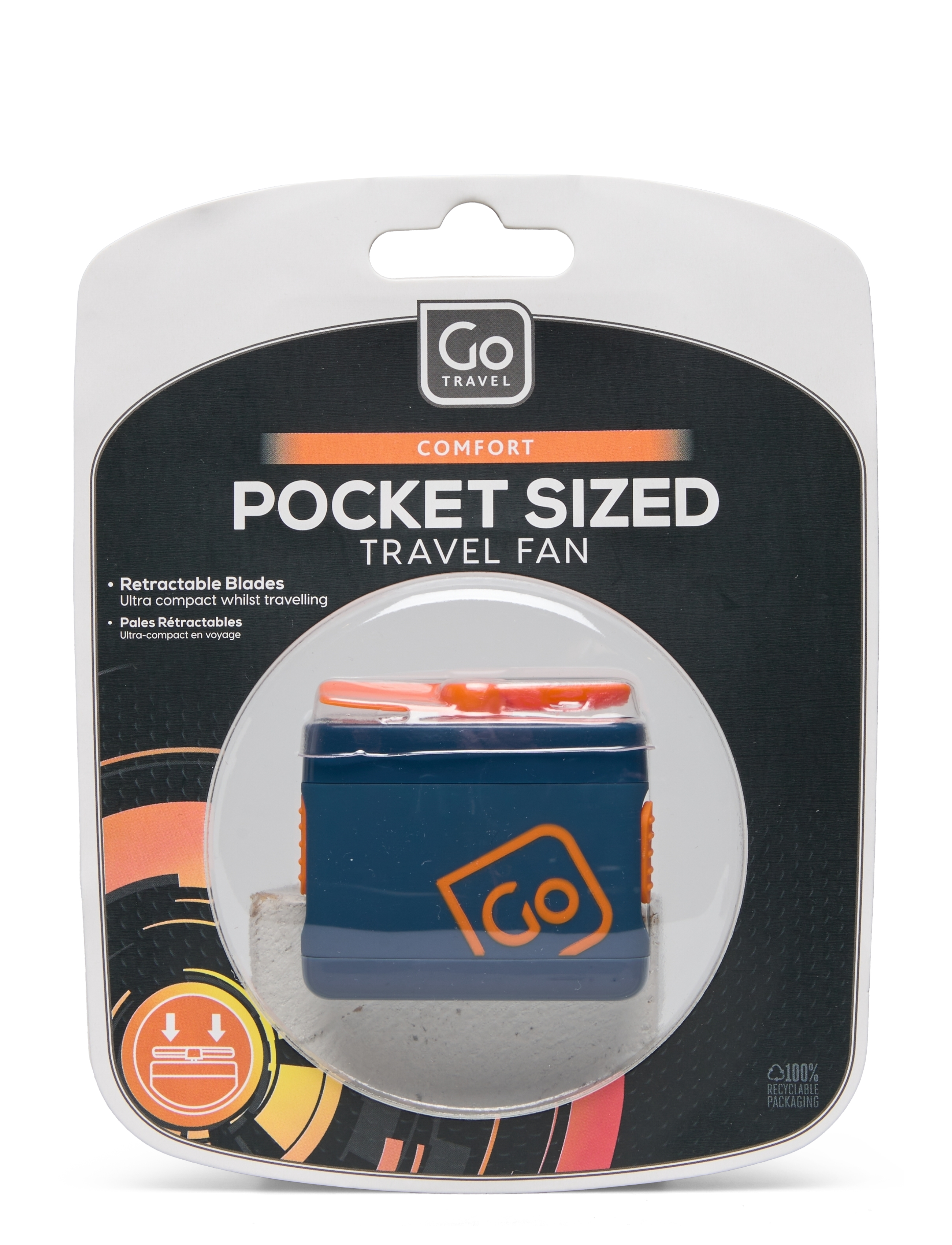 GO TRAVEL Pocket Sized Travel Fan Blau - One Size - Damen