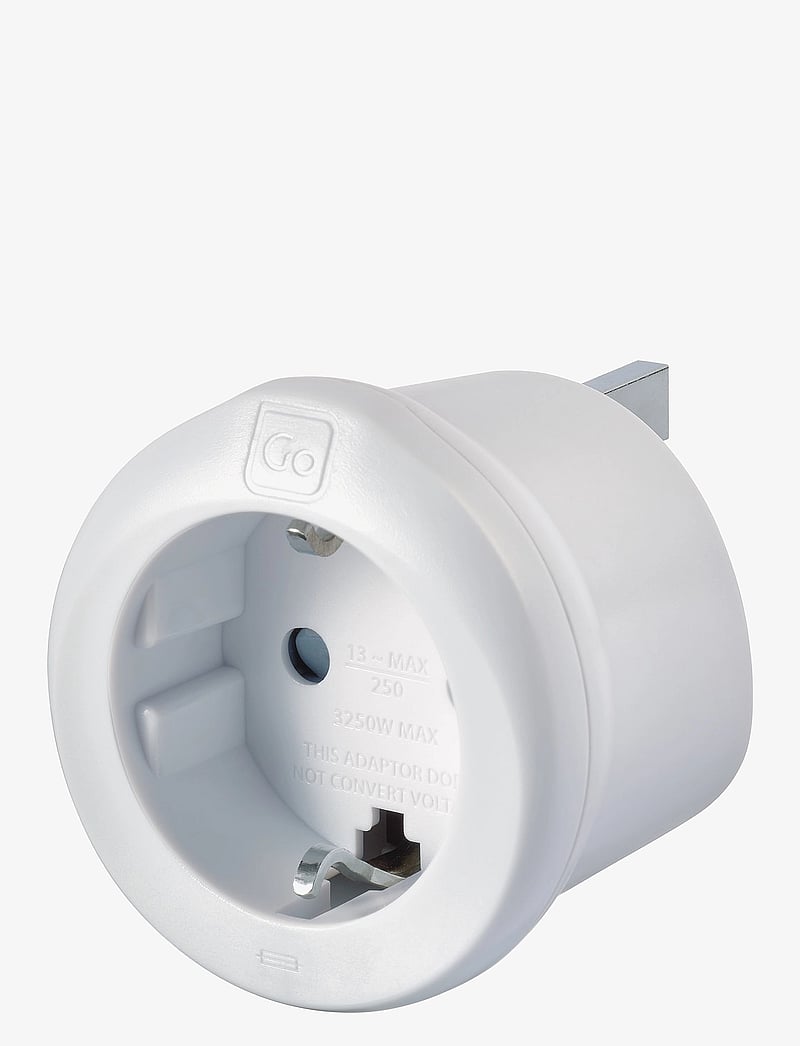 Go Travel - EU-UK Adaptor - tech & utility accessories - white - 0