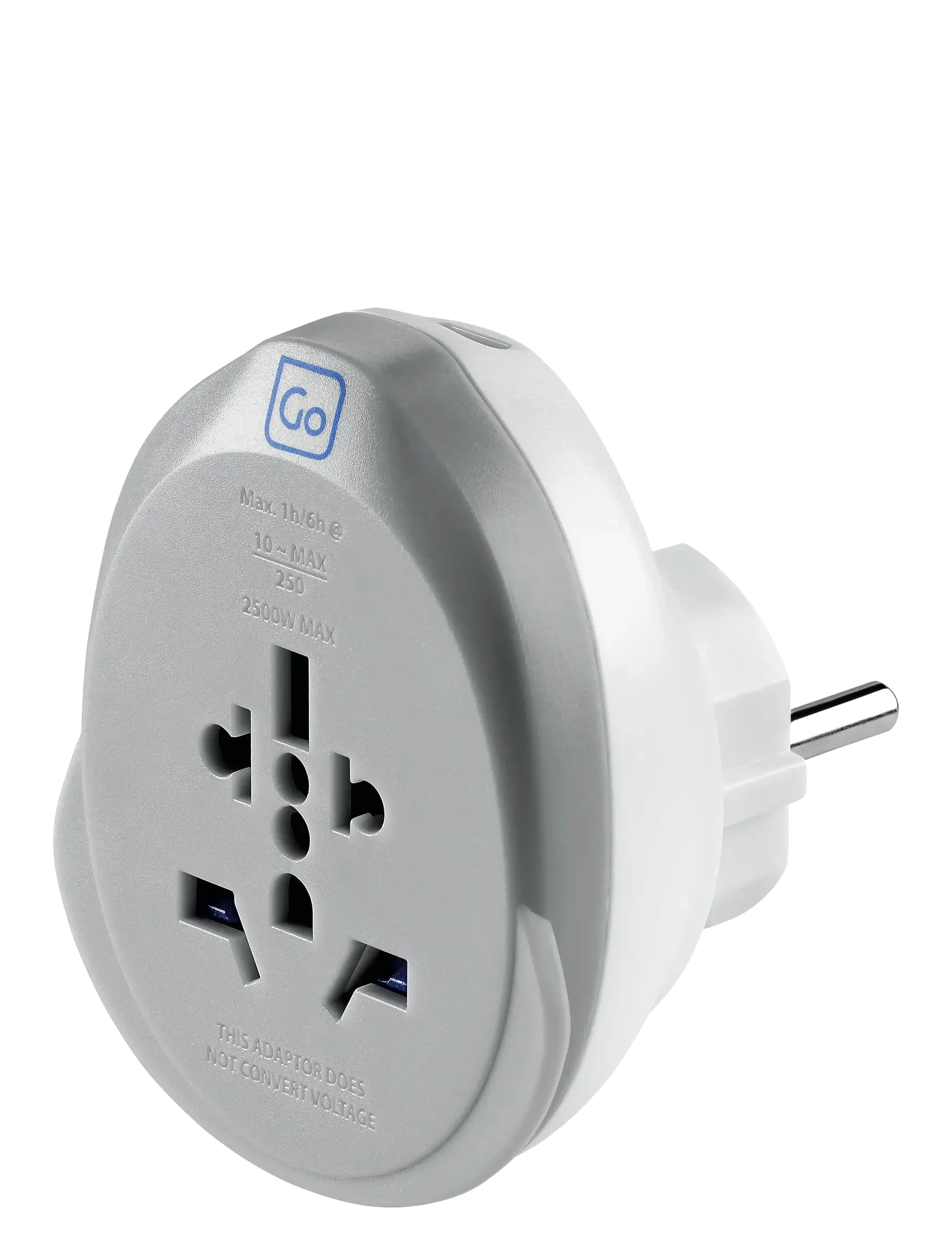 Go Travel World Eu Usb-C Adaptor + (25W), Mænd, USB-C Rejseadapter, Hvid, Str: ONE SIZE