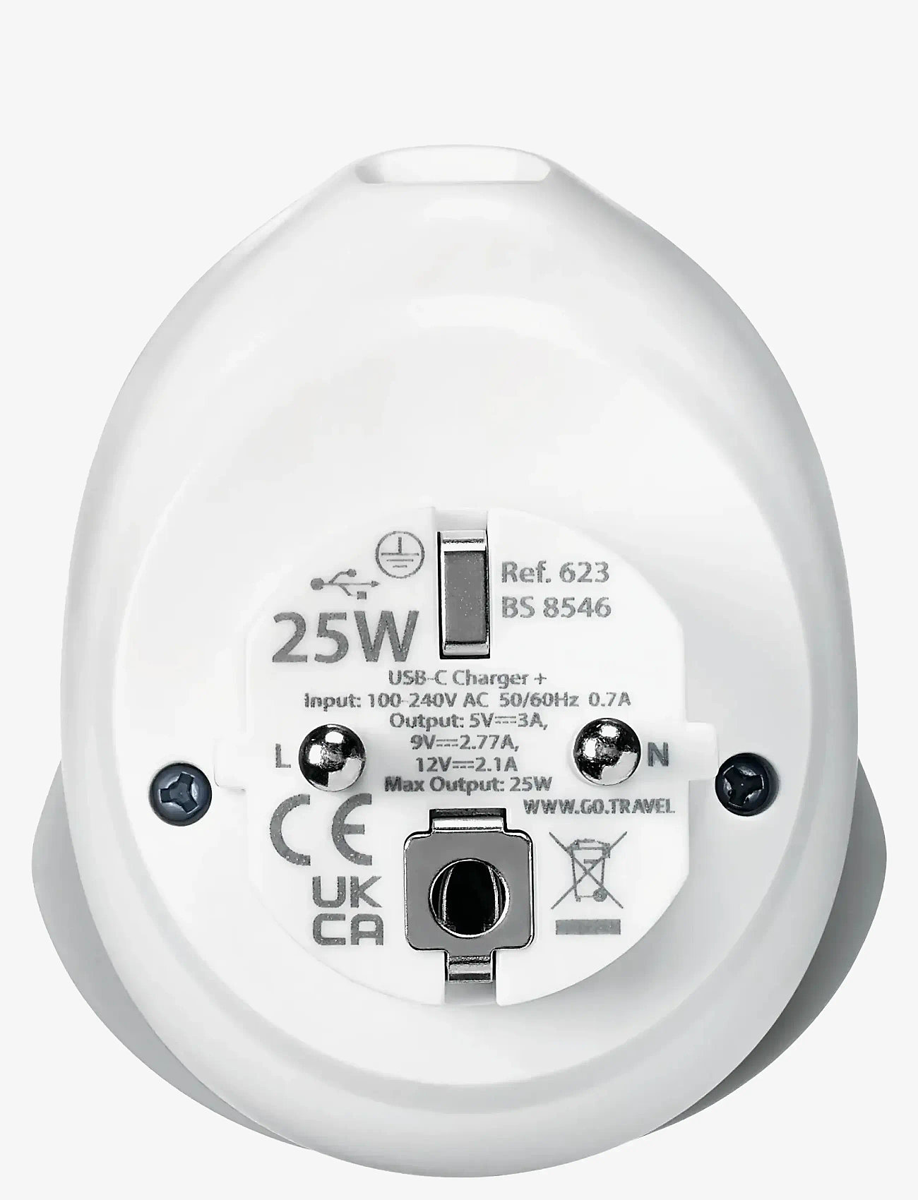 Go Travel - World - EU USB-C Adaptor + (25W) - shoppa efter tillfälle - white - 4