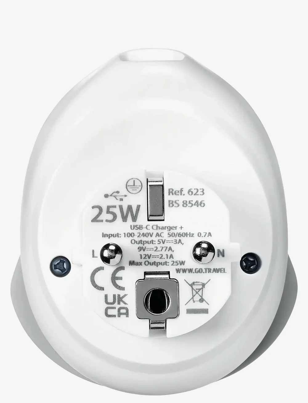 Go Travel - World - EU USB-C Adaptor + (25W) - accessoires de voyage - white - 4