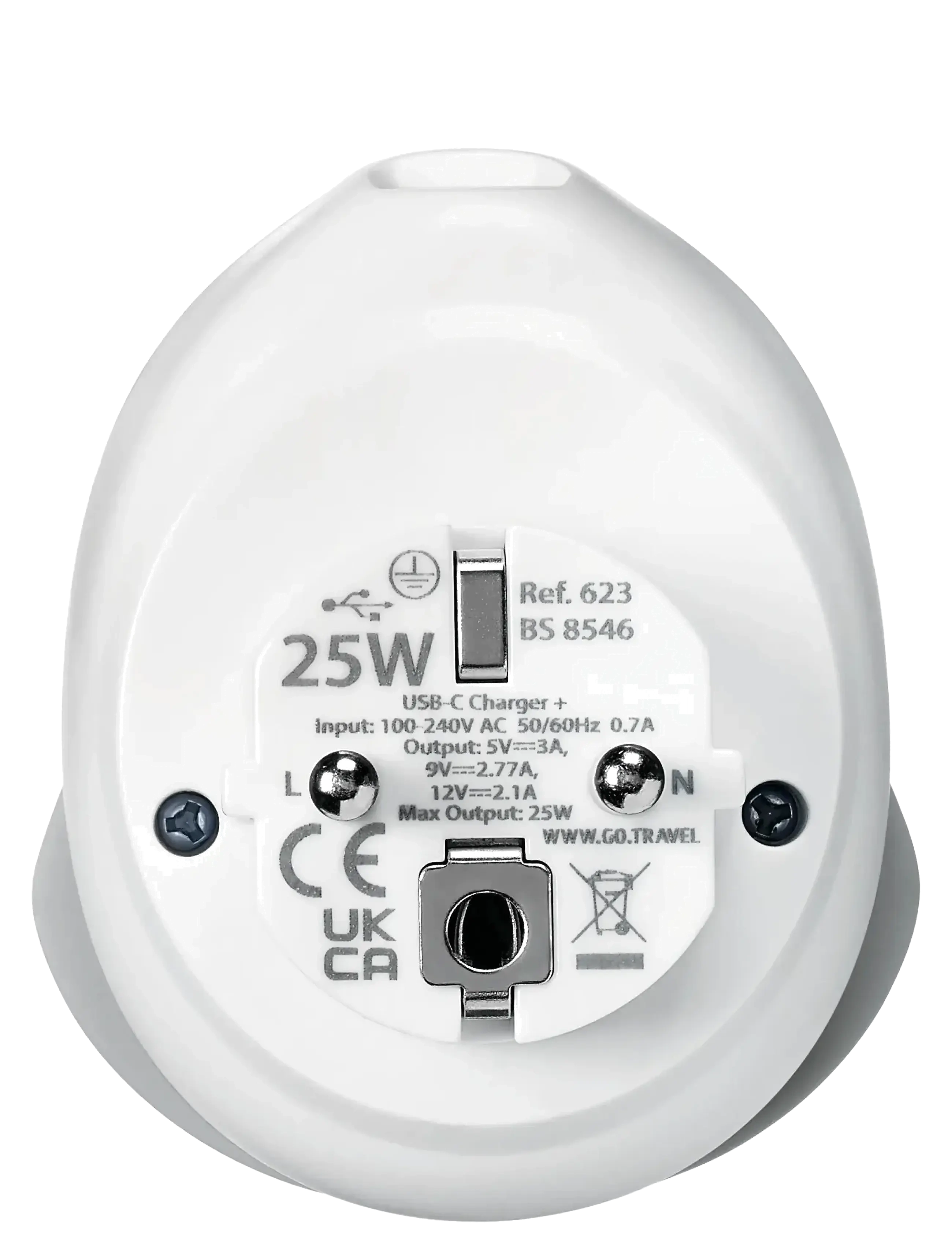 Go Travel - World - EU USB-C Adaptor + (25W) - tehnikatarvikud - white - 4