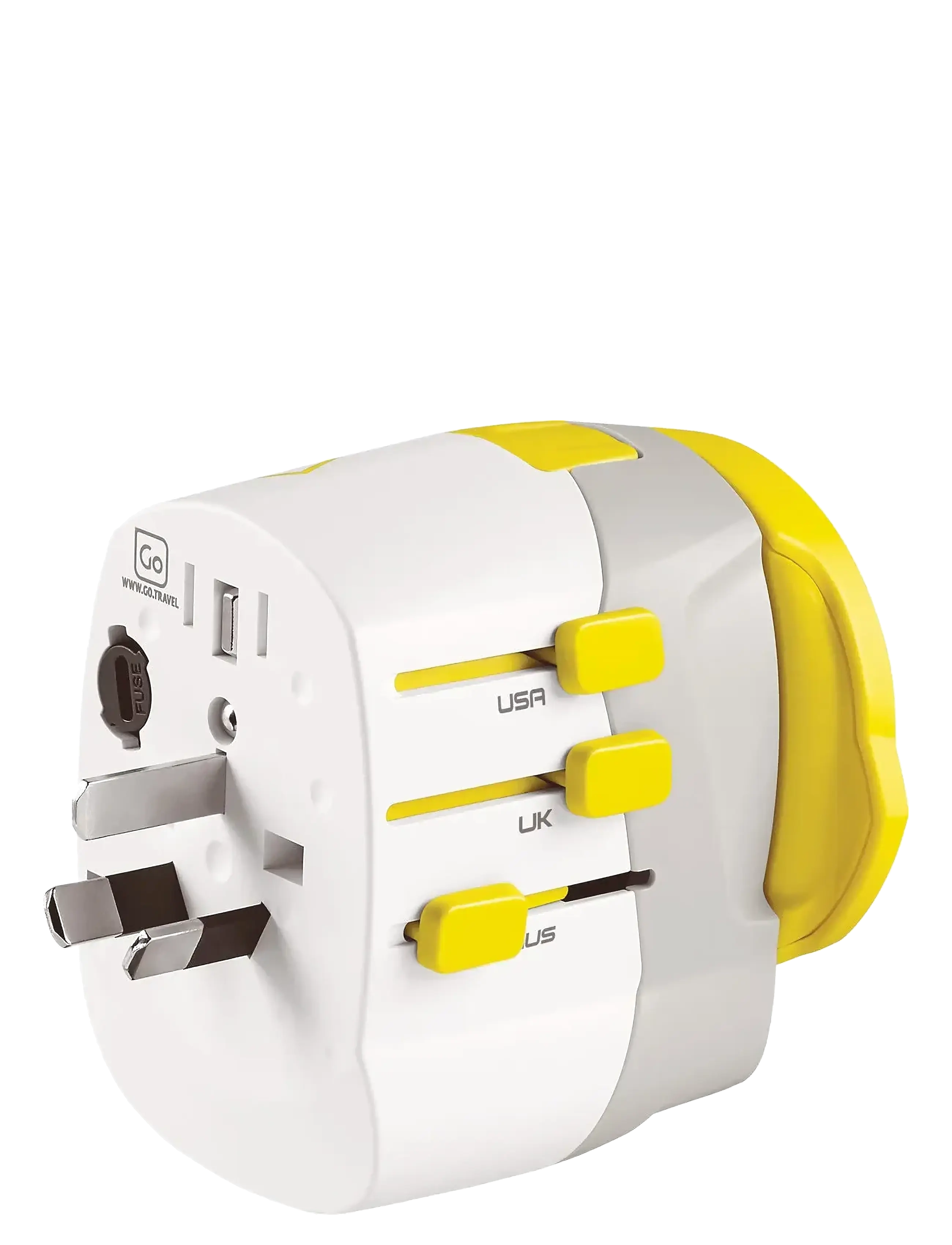 Go Travel - Worldwide adaptor + USB - funkcionāli piederumi - white - 2