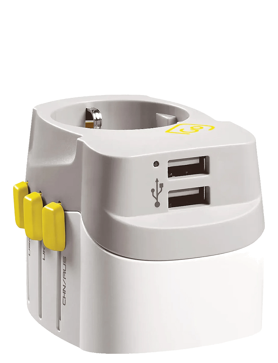 Go Travel - Worldwide adaptor + USB - funkcionāli piederumi - white - 3