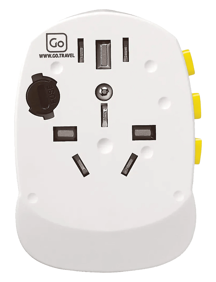 Go Travel - Worldwide adaptor + USB - funkcionāli piederumi - white - 5