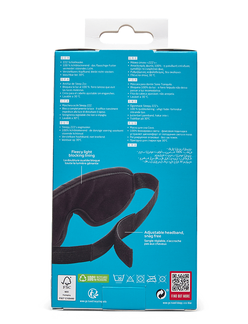 Go Travel - Sleepy ZZZs - sovmasker - grey w. blue - 1