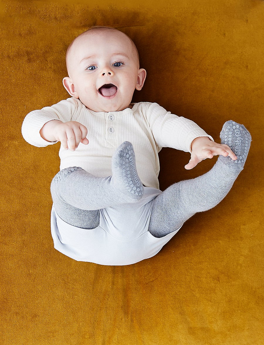 GoBabyGo - Crawling tights - strumpfhosen - grey melange - 0