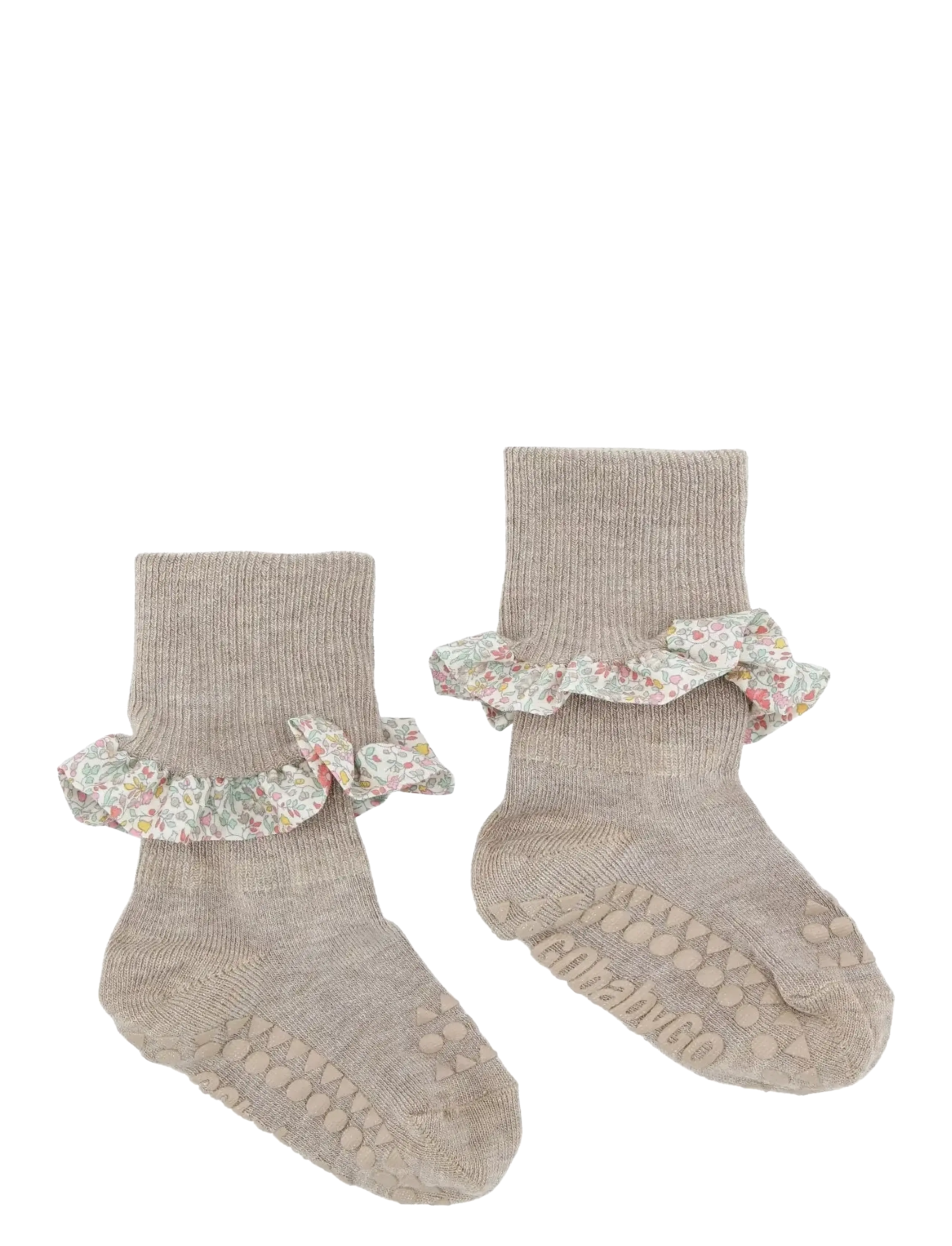 GoBabyGo Non-slip socks - Bamboo / Liberty - 4 for 3 - SAND / KATIE AND MILLIE YELLOW / beige