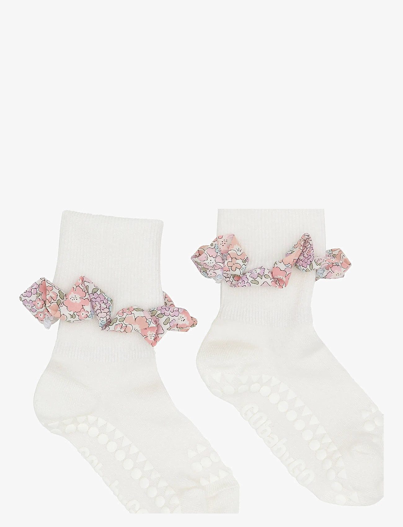 GoBabyGo - Non-slip socks - Bamboo / Liberty - skridsikre sokker - off white / michelle pink - 0