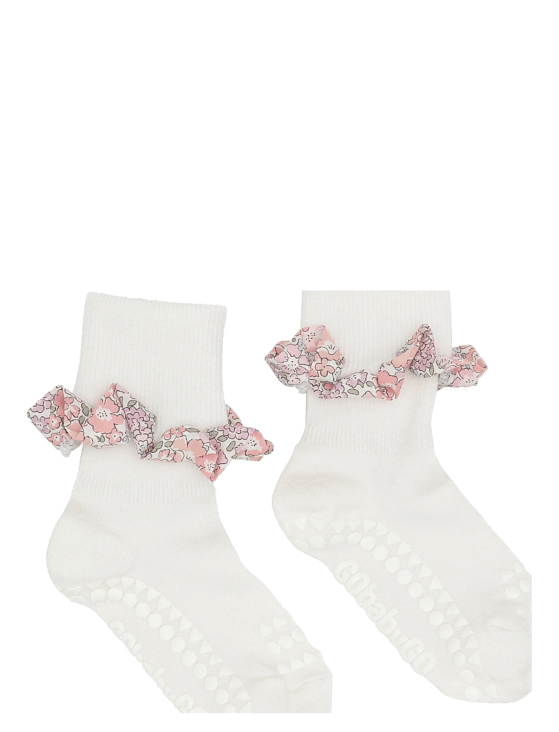 GoBabyGo - Non-slip socks - Bamboo / Liberty - anti-rutsch socken - off white / michelle pink - 0