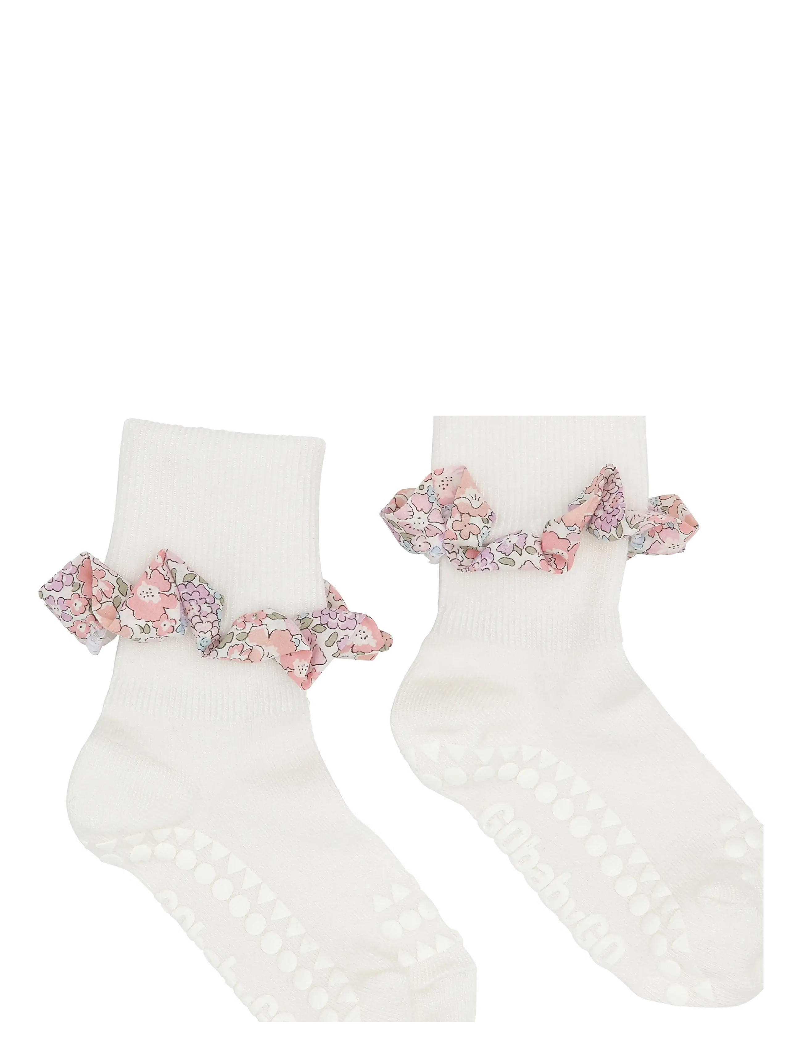 Non-slip socks - Bamboo / Liberty - OFF WHITE / MICHELLE PINK