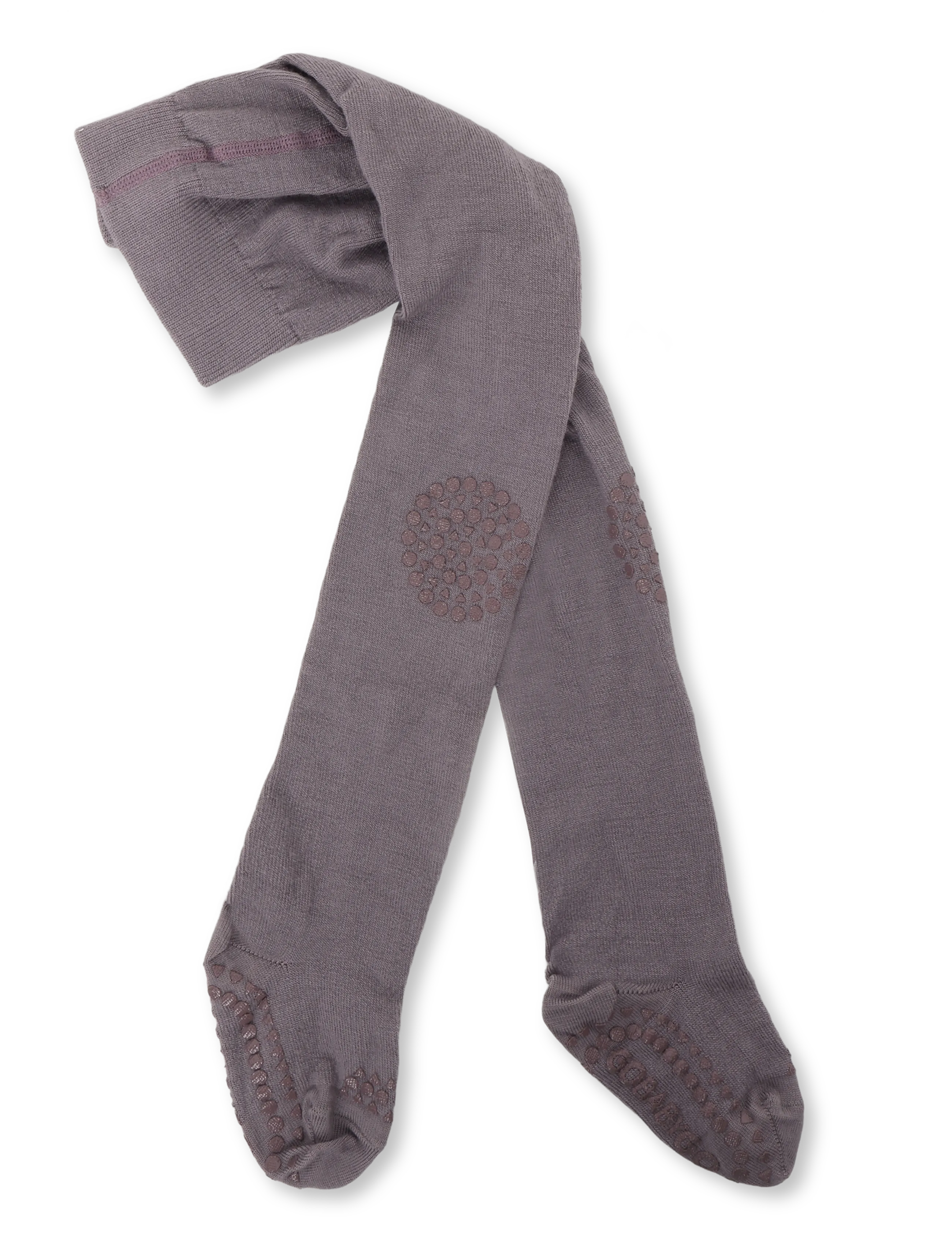 GoBabyGo Crawling tights - merino wool - Vis alt - DARK PURPLE DOVE / purple