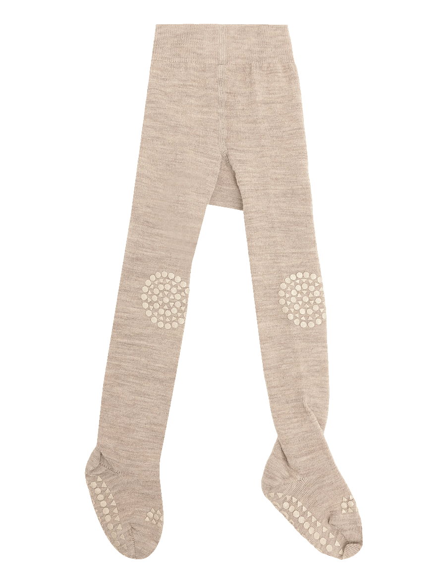 GoBabyGo - Crawling tights - merino wool - strømpebukser - sand - 0