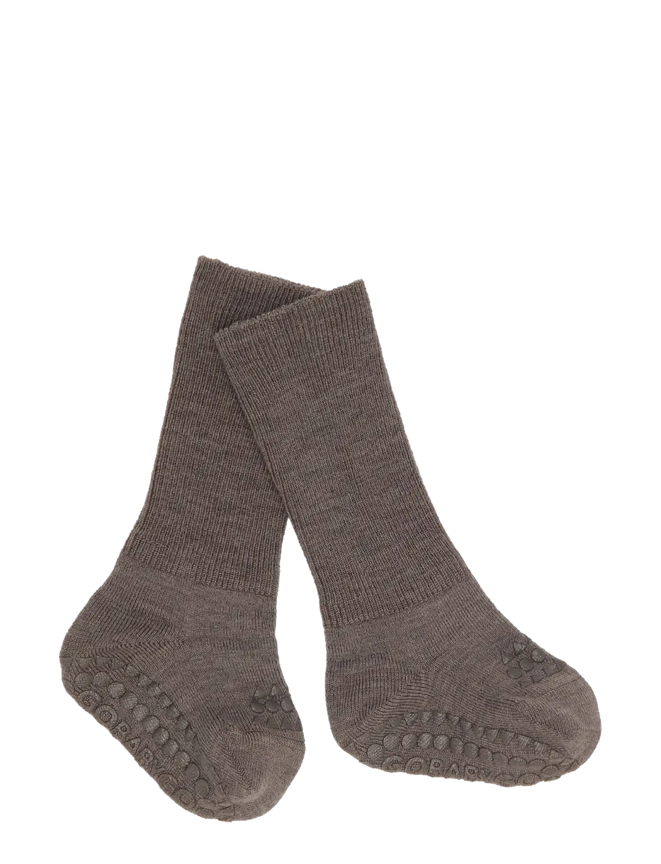 GoBabyGo - Non-Slip socks - merino wool - non-slip socks - brown melange - 1