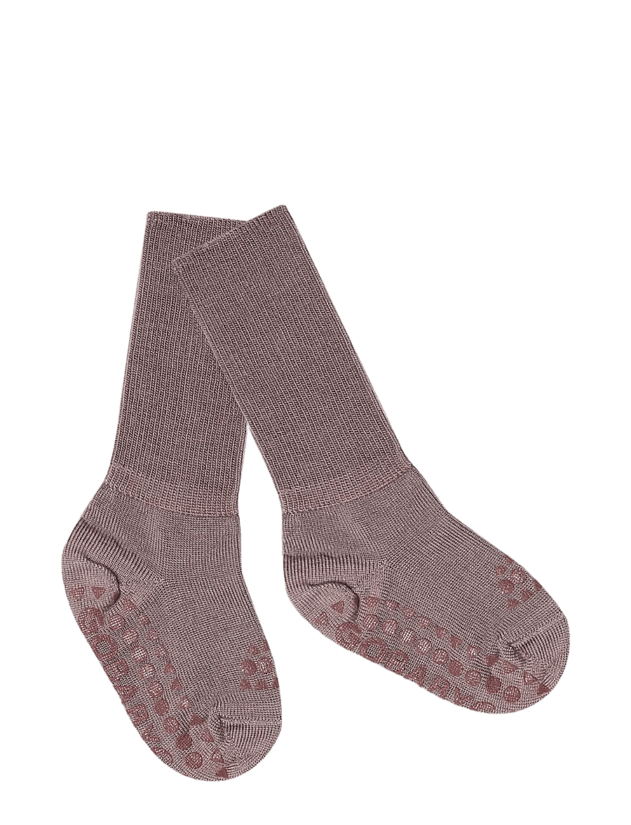 GoBabyGo - Non-Slip socks - merino wool - libisemisvastased sokid - dark purple dove - 0