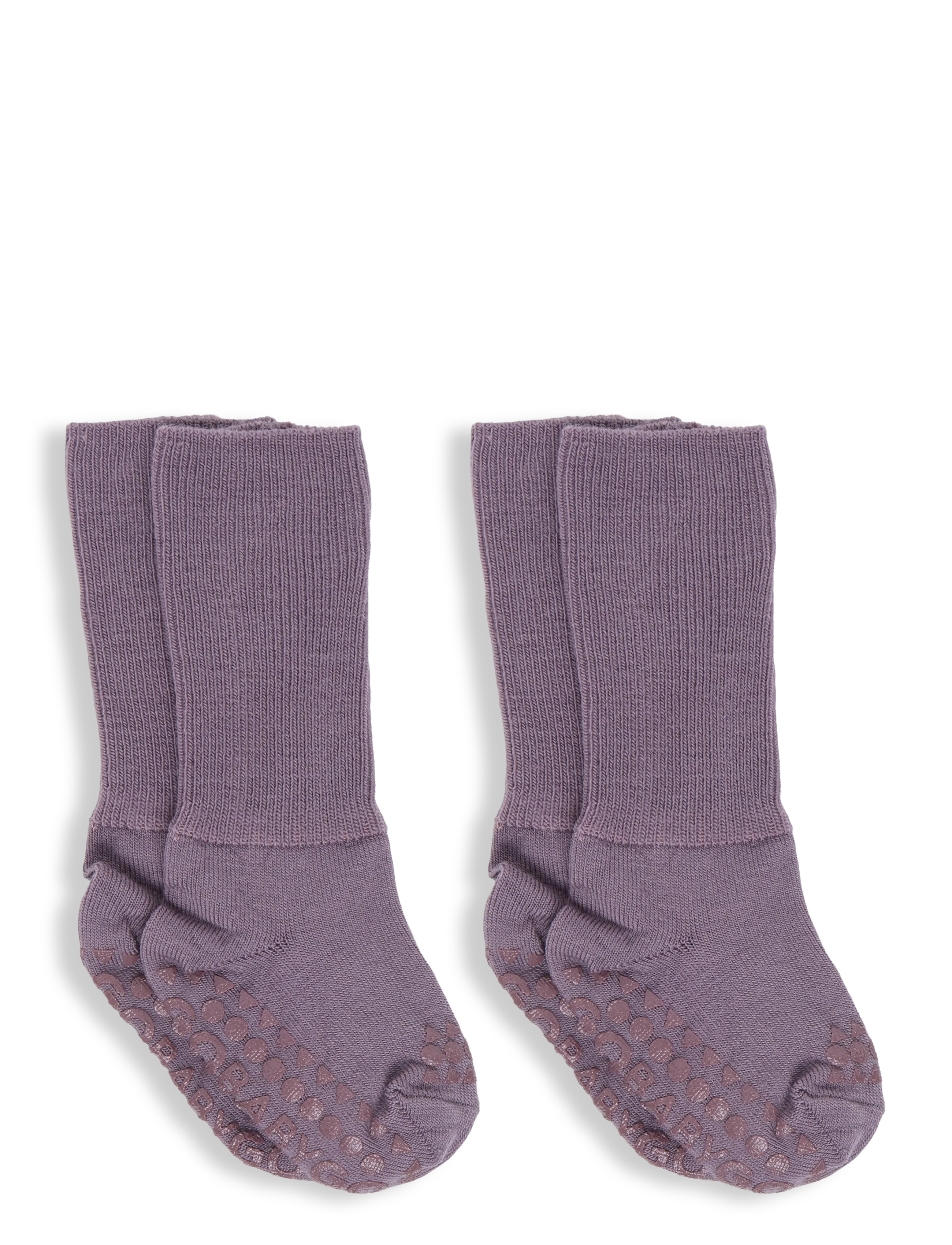 GoBabyGo - Non-Slip socks - merino wool - skridsikre sokker - dark purple dove - 1