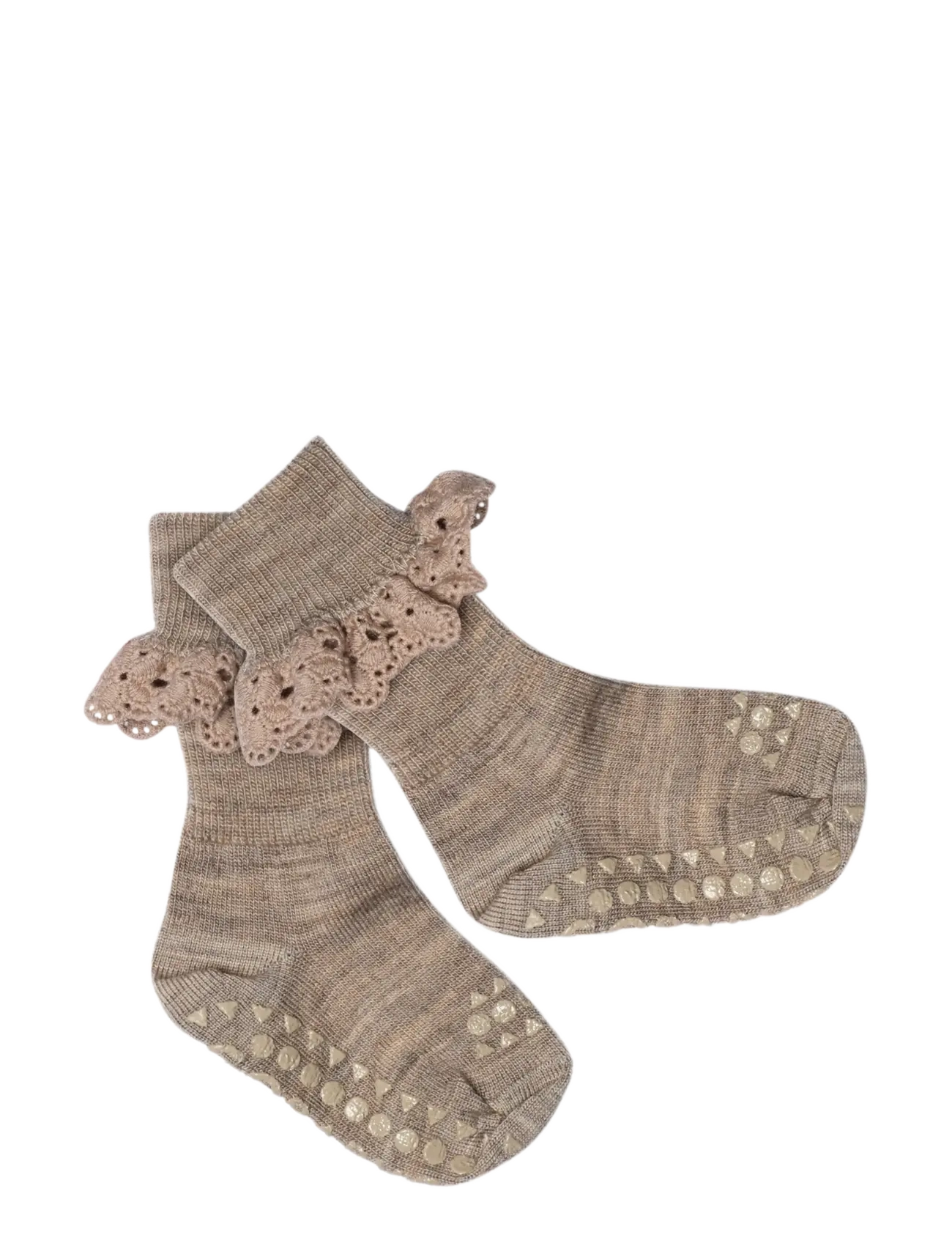 GoBabyGo Non-Slip - merino wool lace - Winterkollektion - LIGHT BROWN MELANGE / beige