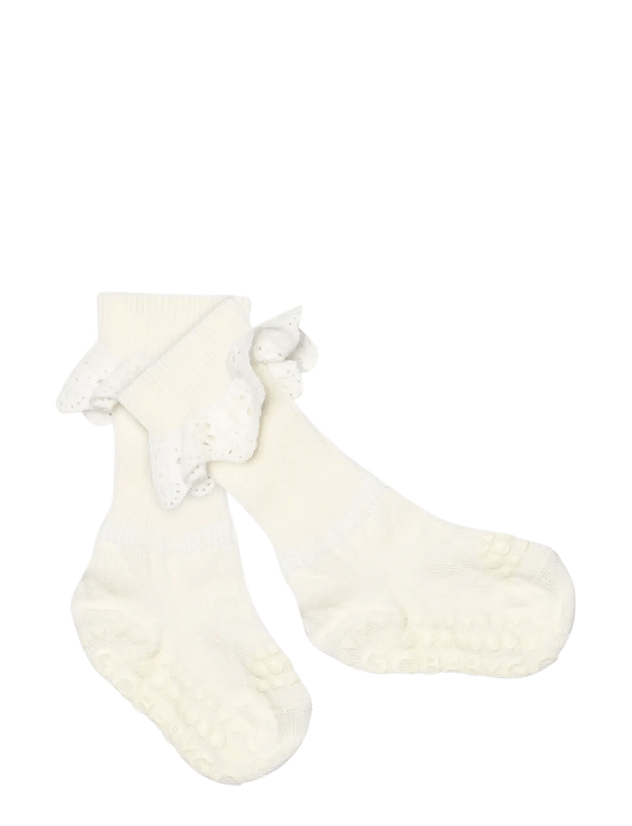 GoBabyGo - Non-Slip - viscose-bamboo lace - libisemisvastased sokid - snow white - 0