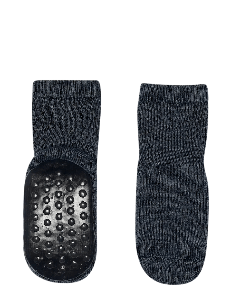 GoBabyGo - Wool socks - anti-slip - libisemisvastased sokid - dark denim melange - 0