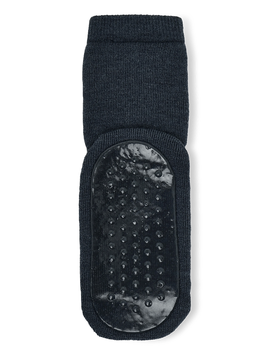 GoBabyGo - Wool socks - anti-slip - skridsikre sokker - dark denim melange - 1