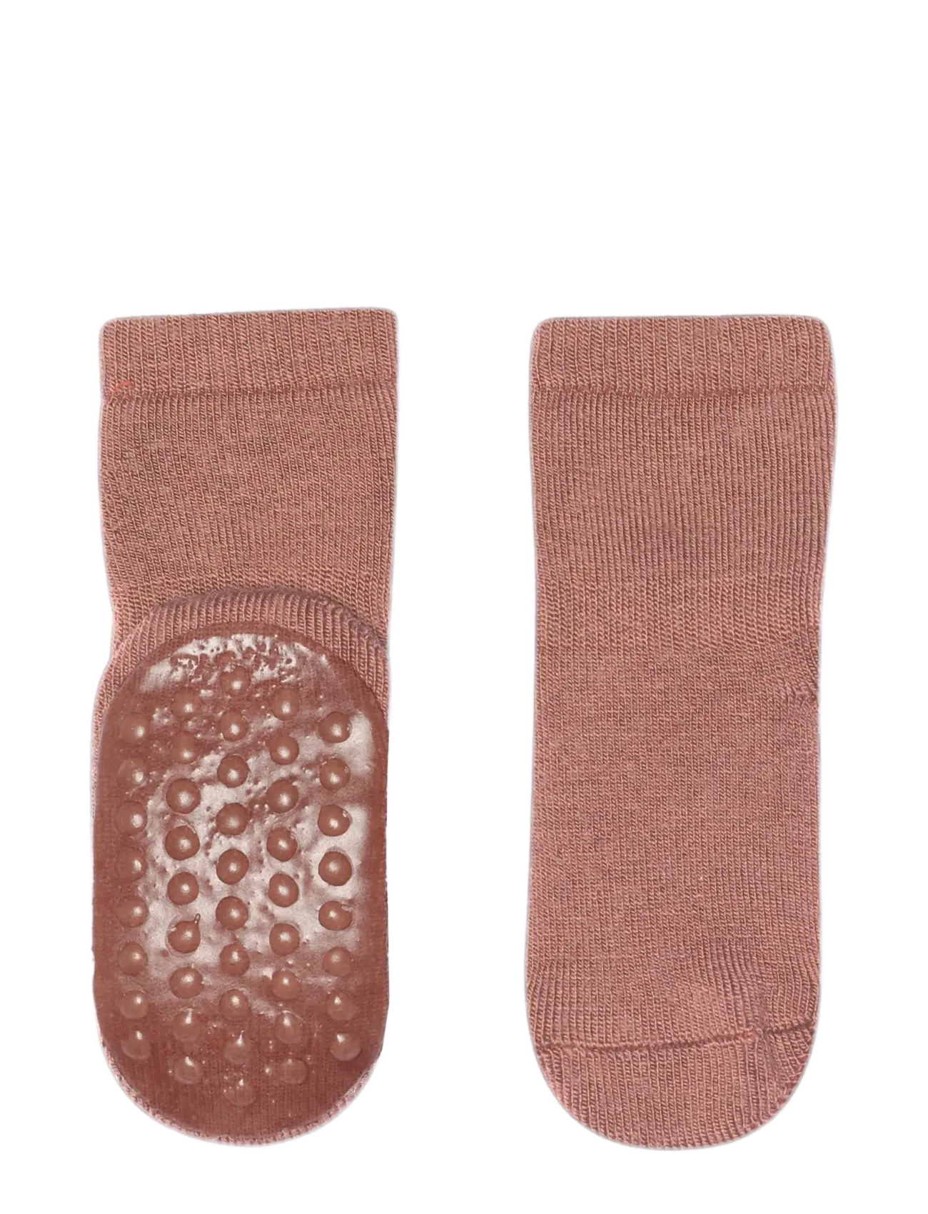 GoBabyGo Wool socks - anti-slip - Winterkollektion - WOODROSE / pink/rose