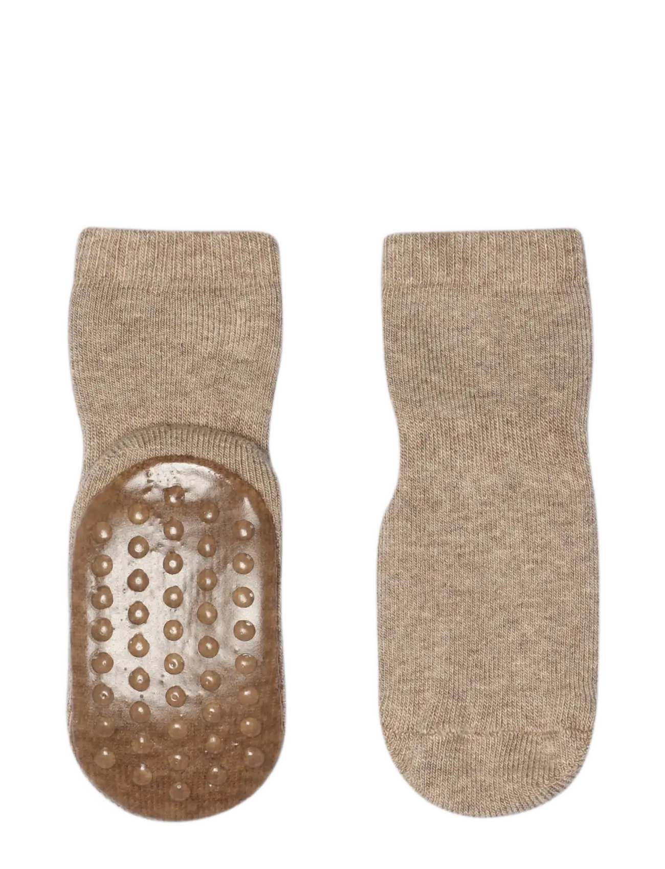 GoBabyGo Cotton socks - anti-slip - Libisemisvastased sokid - LIGHT BROWN MELANGE / beige