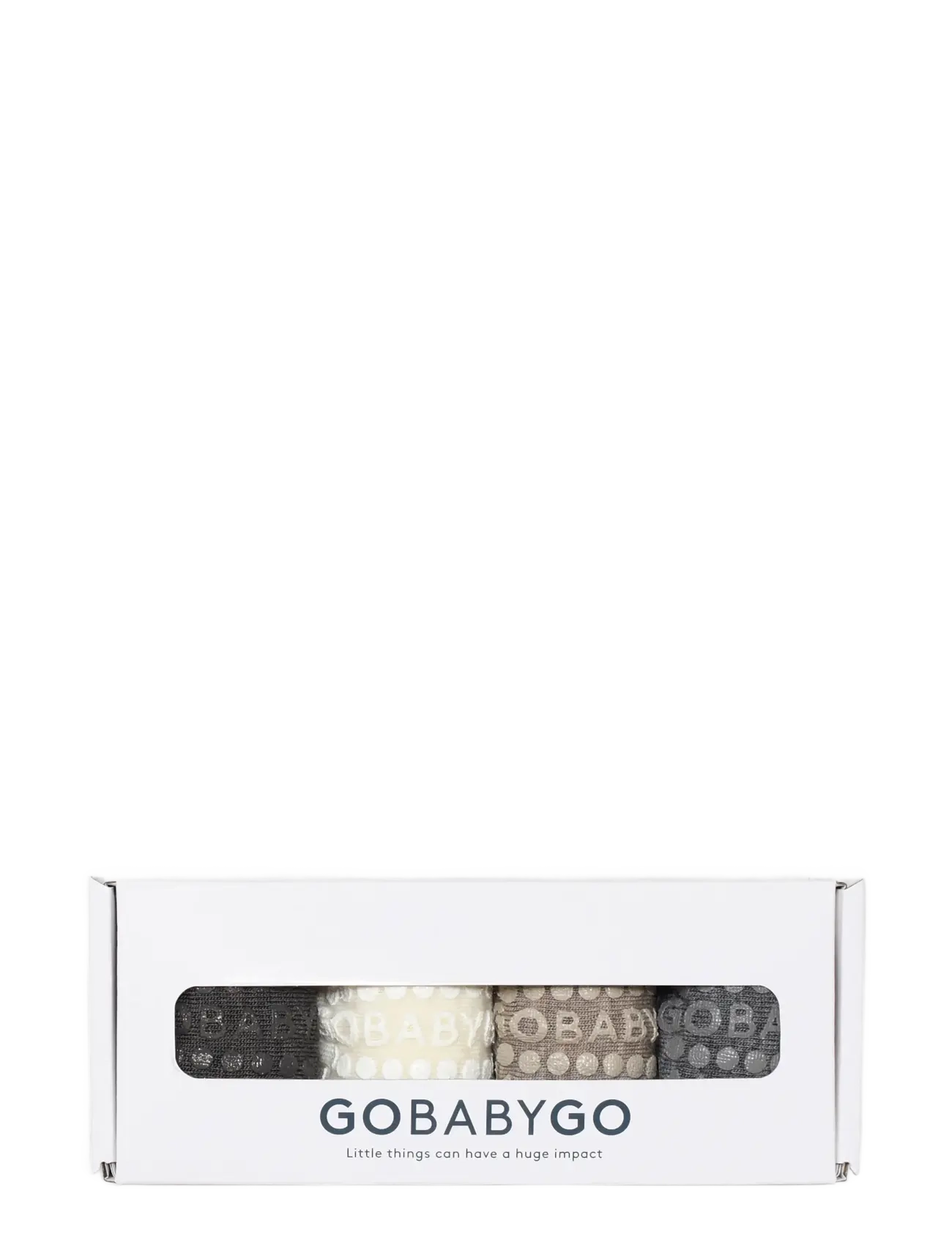 GoBabyGo - Combo box - Merino Wool - anti-rutsch socken - brown/ snow/ sand/ grey - 1