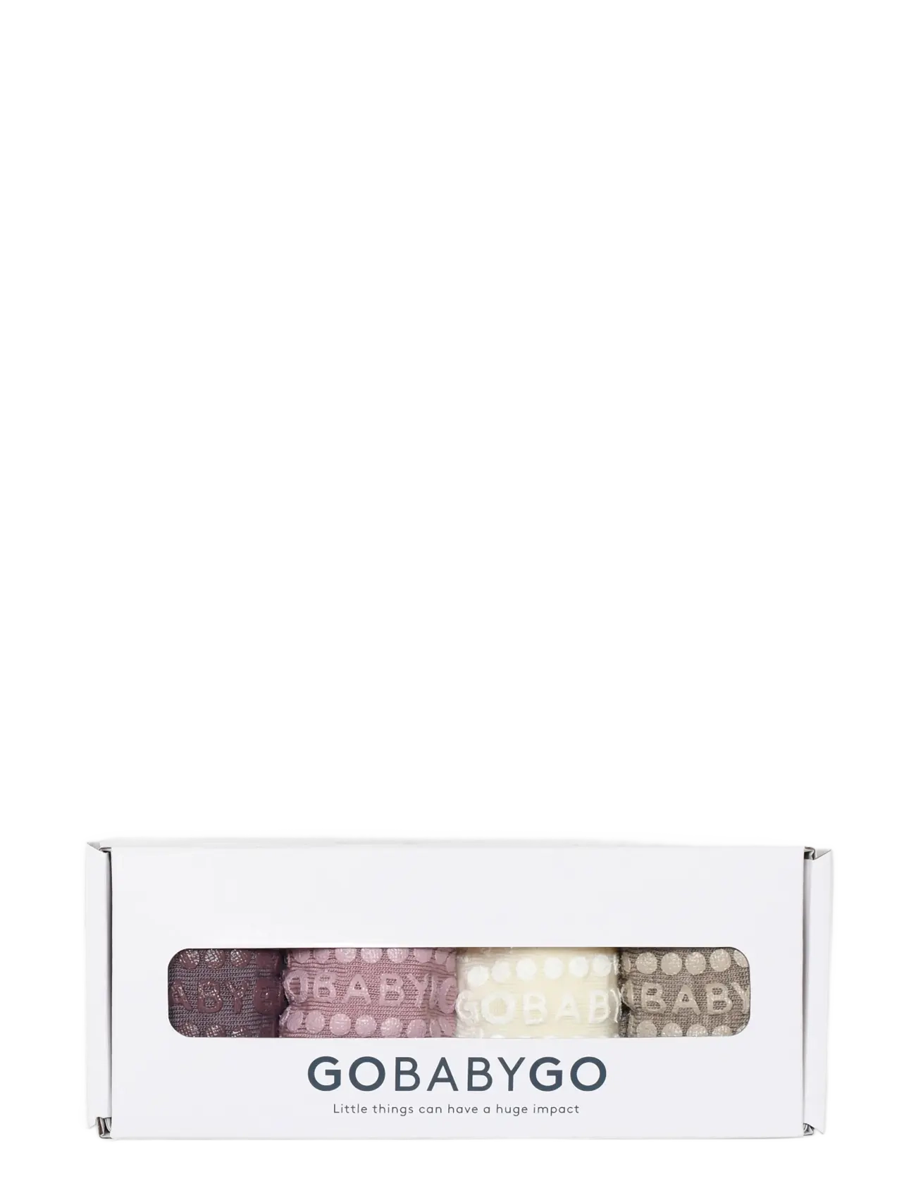 GoBabyGo - Combo box - Merino Wool - anti-rutsch socken - purple/ rose/ snow/ sand - 1