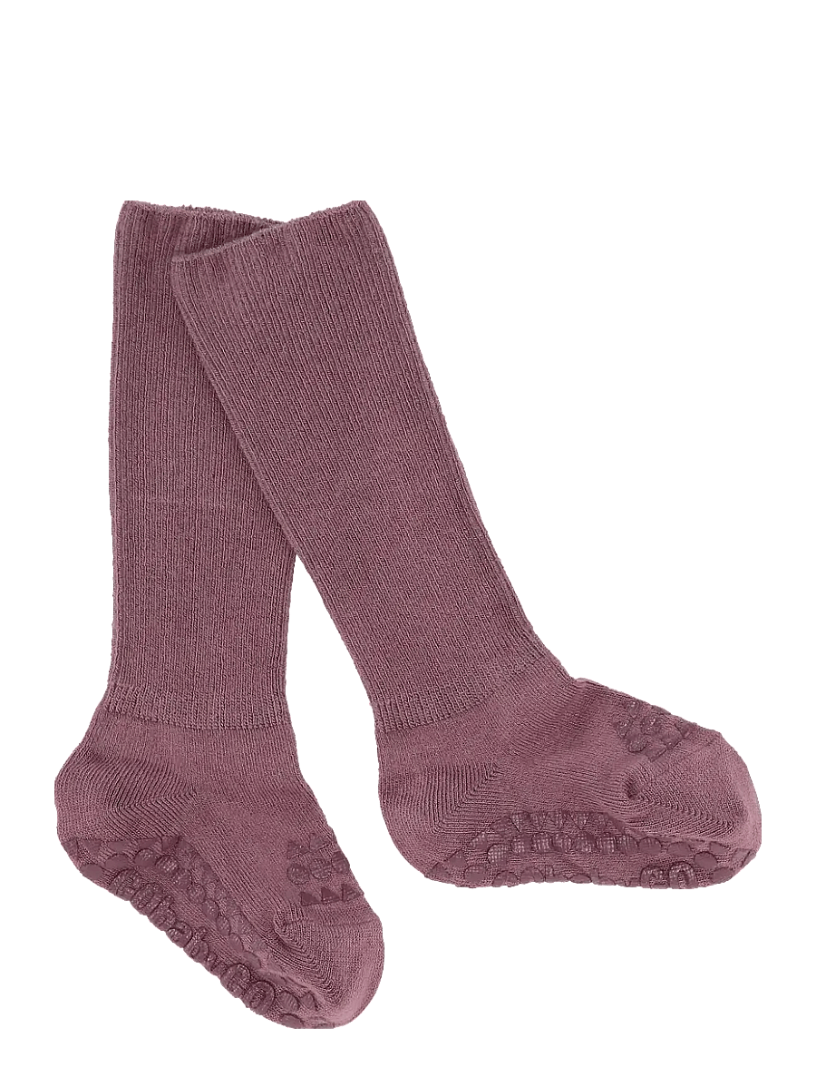 GoBabyGo - Non-slip socks - Bamboo - anti-rutsch socken - misty plum - 0