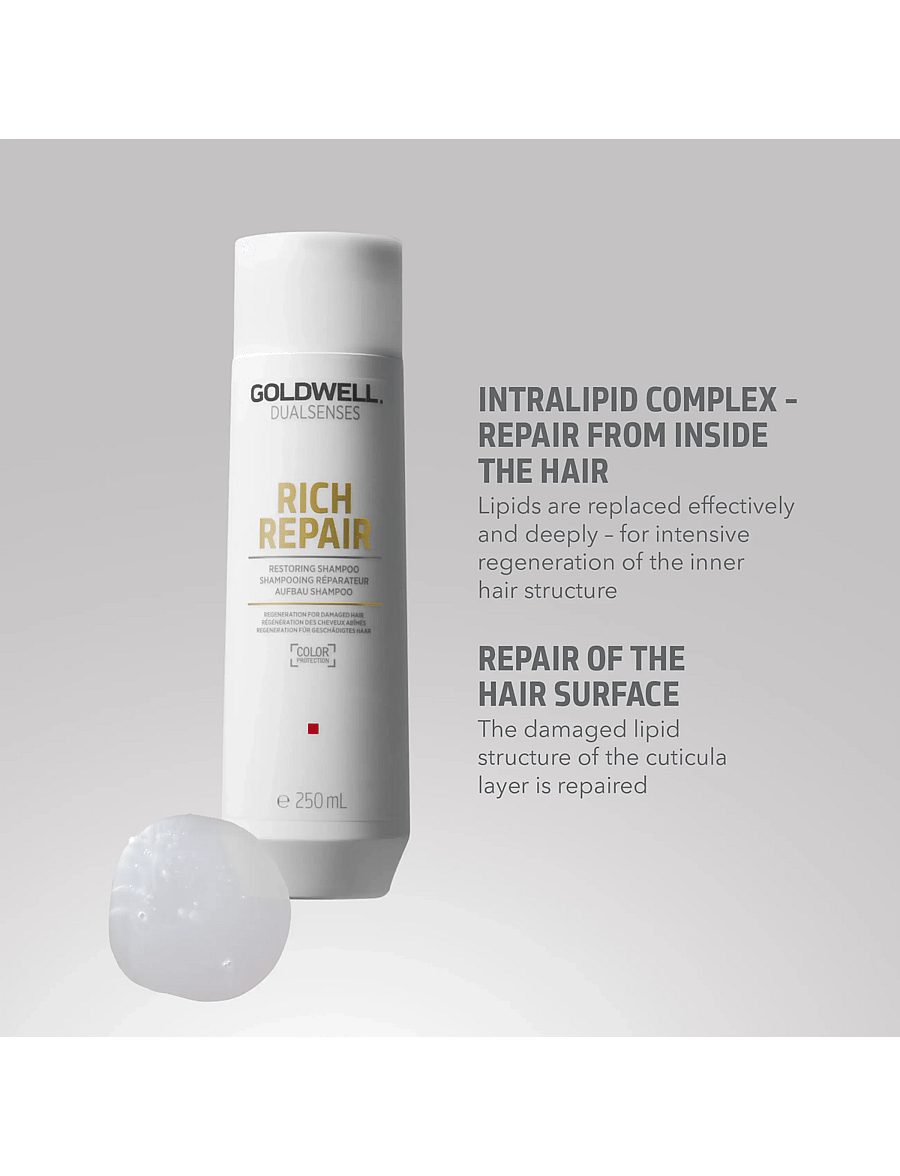Goldwell - Goldwell Dualsenses Rich Repair Restoring Shampoo 250 ml - Šampoon - clear - 2
