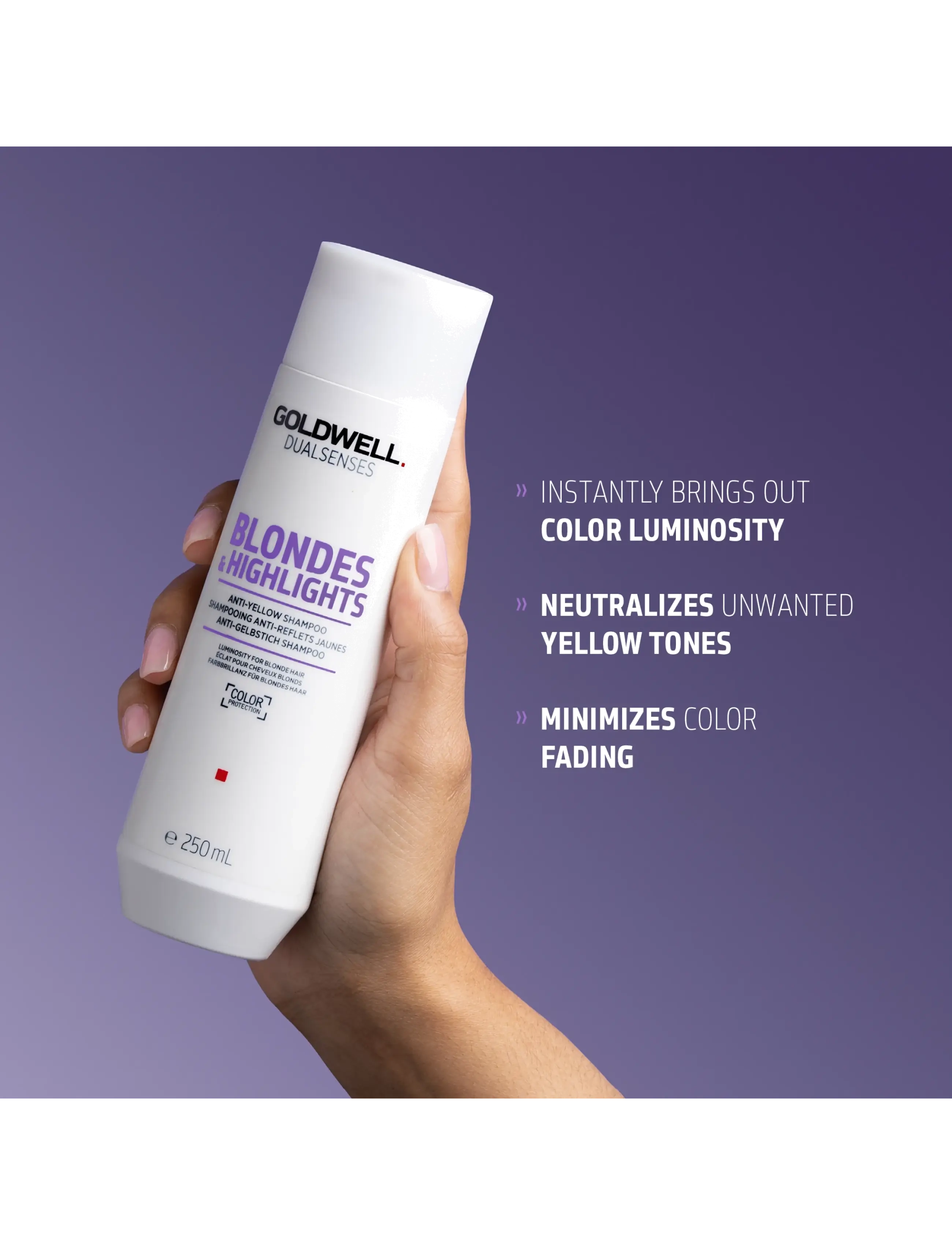 Goldwell - Goldwell Dualsenses Blonde & Highlights Anti-Yellow Shampoo 250 ml - silvershampoo - coloured - 3