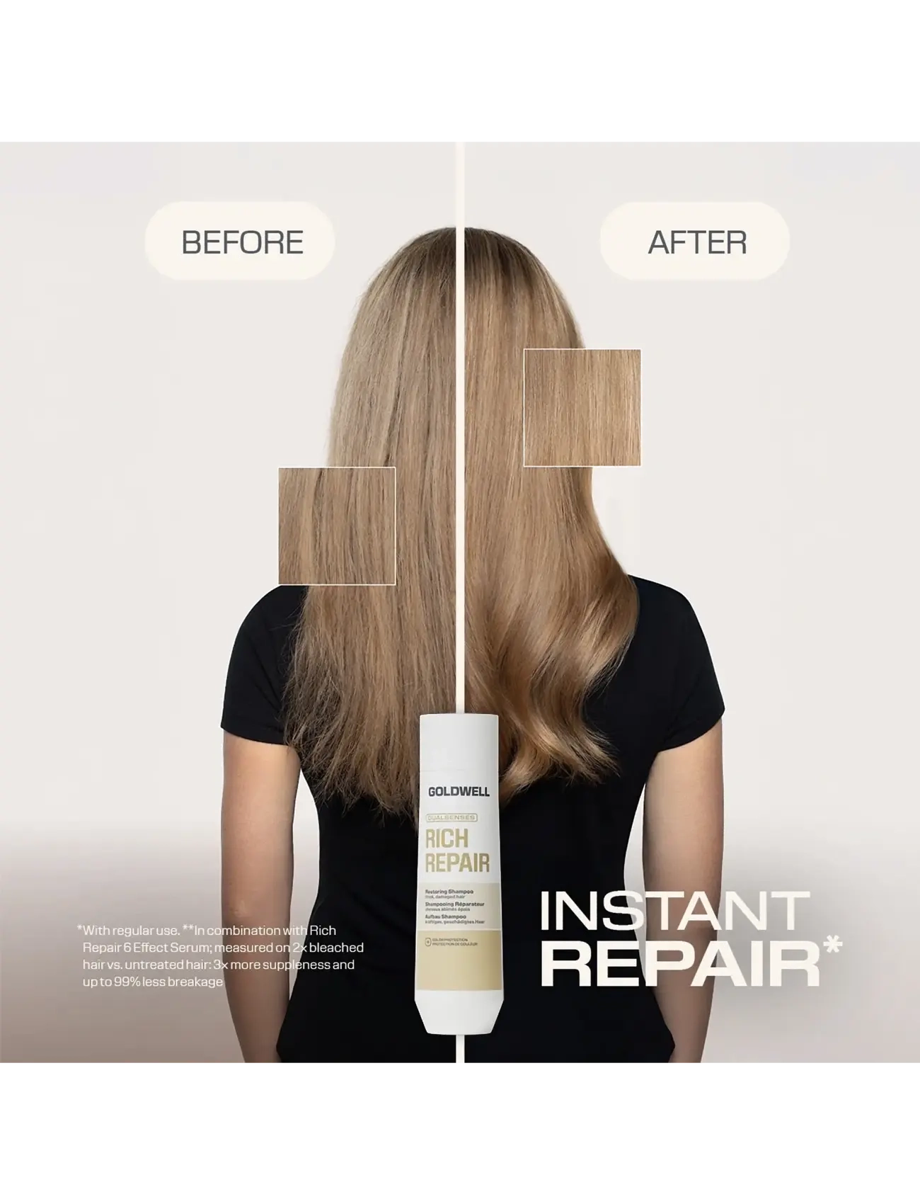 Goldwell - Goldwell Dualsenses Rich Repair Restoring Shampoo 250ml - shampoo - clear - 3