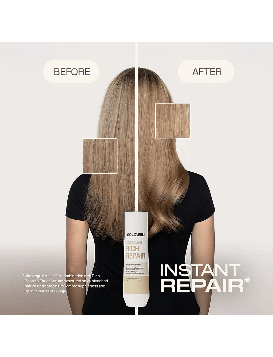Goldwell - Goldwell Dualsenses Rich Repair Restoring Shampoo 250ml - Šampoon - clear - 3
