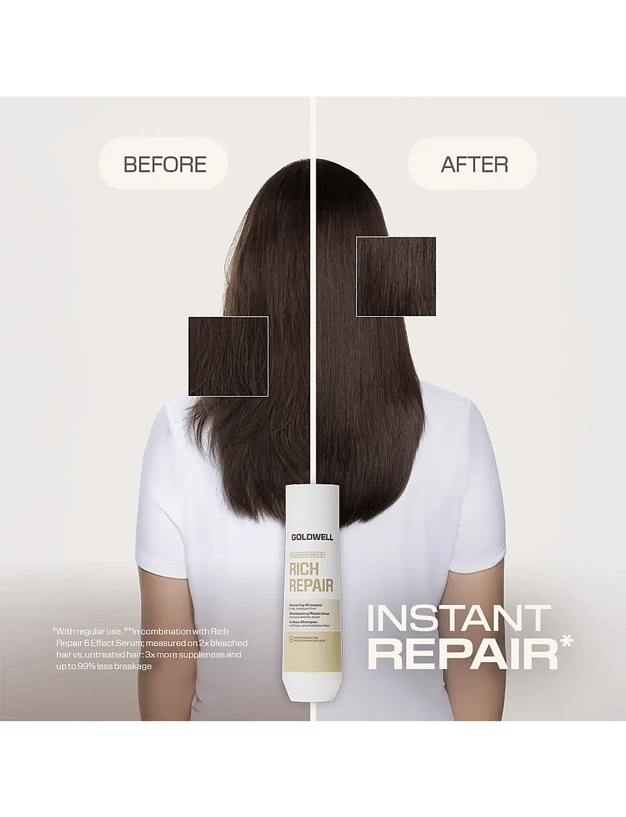 Goldwell - Goldwell Dualsenses Rich Repair Restoring Shampoo 250ml - Šampoon - clear - 4