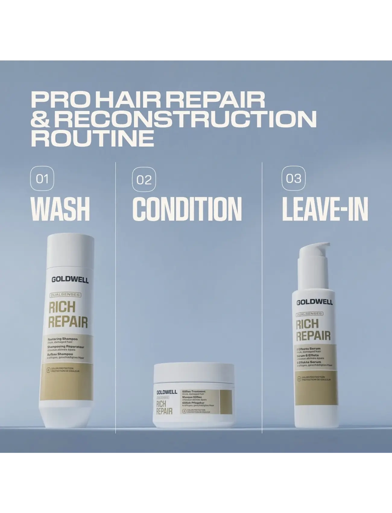 Goldwell - Goldwell Dualsenses Rich Repair Restoring Shampoo 250ml - shampoo - clear - 5