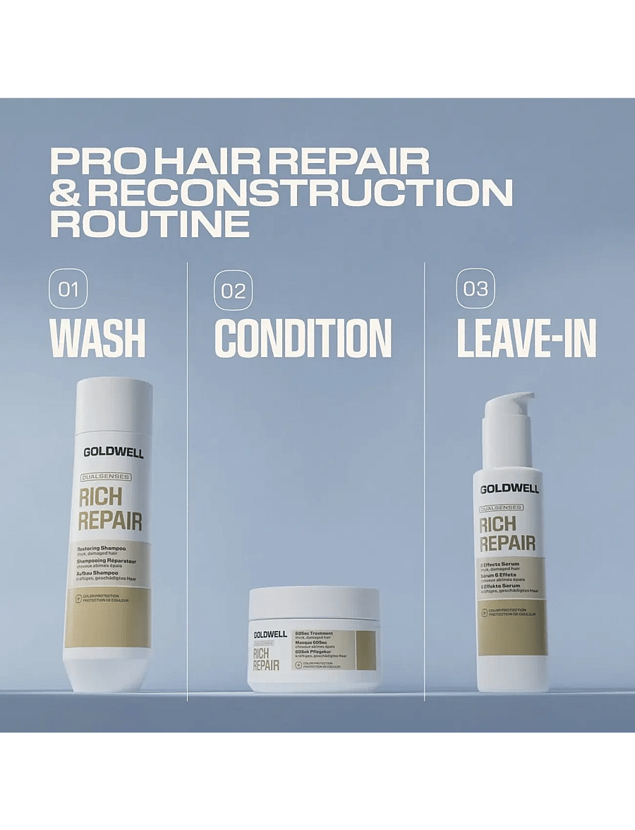 Goldwell - Goldwell Dualsenses Rich Repair Restoring Shampoo 250ml - Šampoon - clear - 5