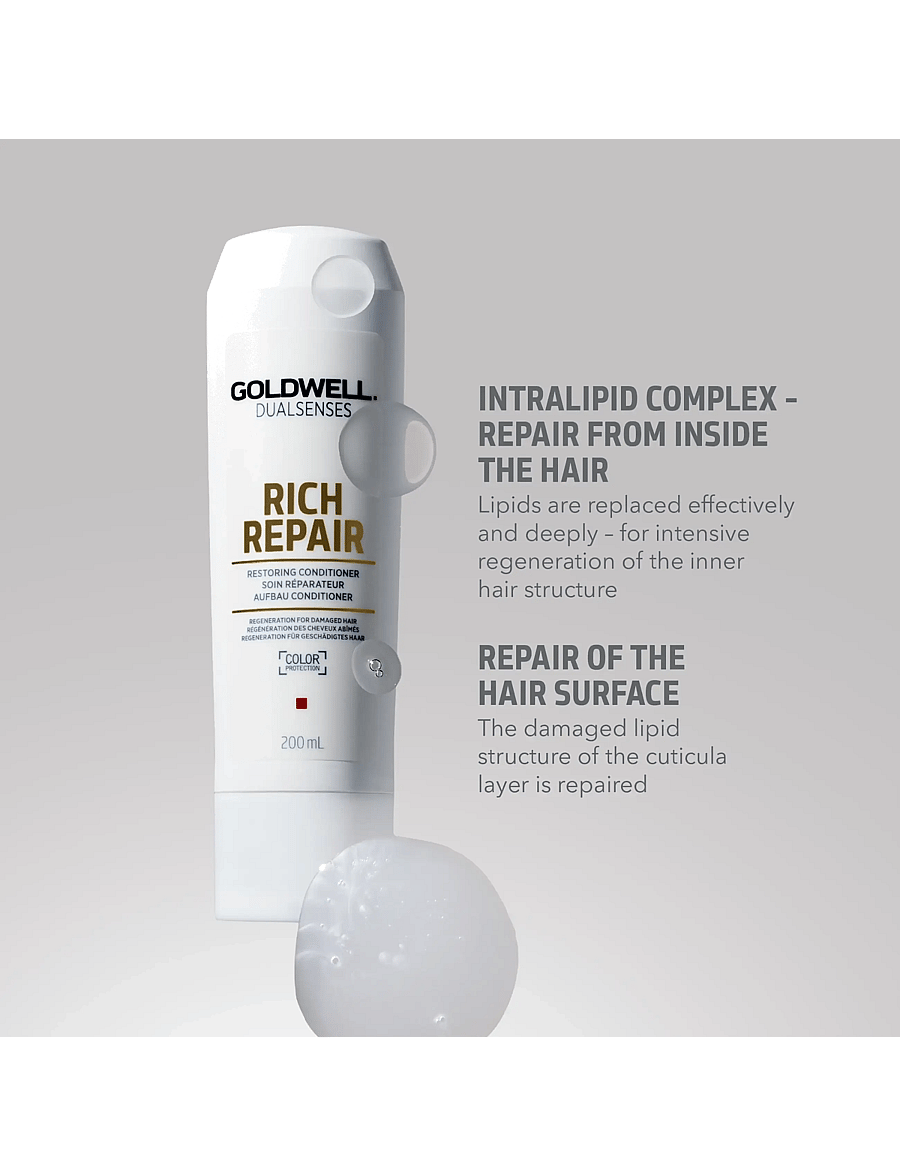 Goldwell - Goldwell Dualsenses Rich Repair Restoring Conditioner 200 ml - palsam - clear - 2