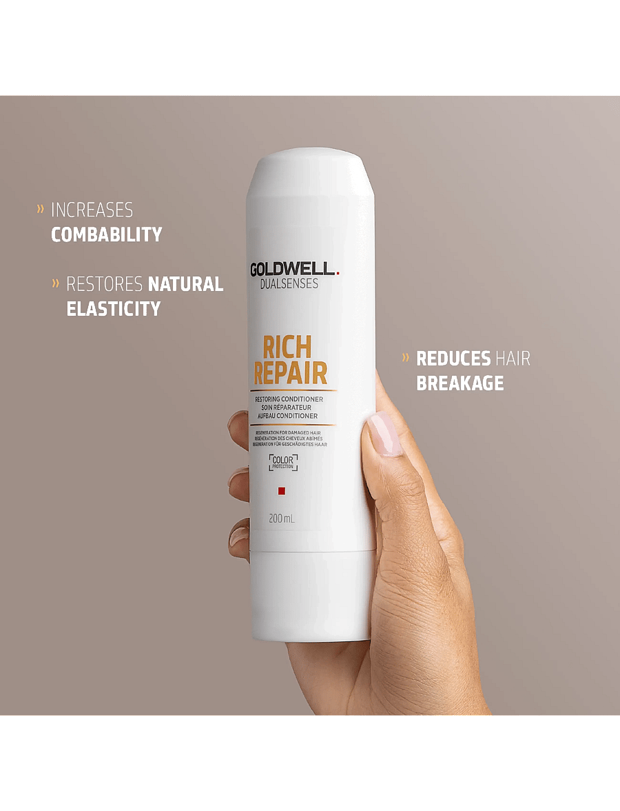 Goldwell - Goldwell Dualsenses Rich Repair Restoring Conditioner 200 ml - palsam - clear - 3