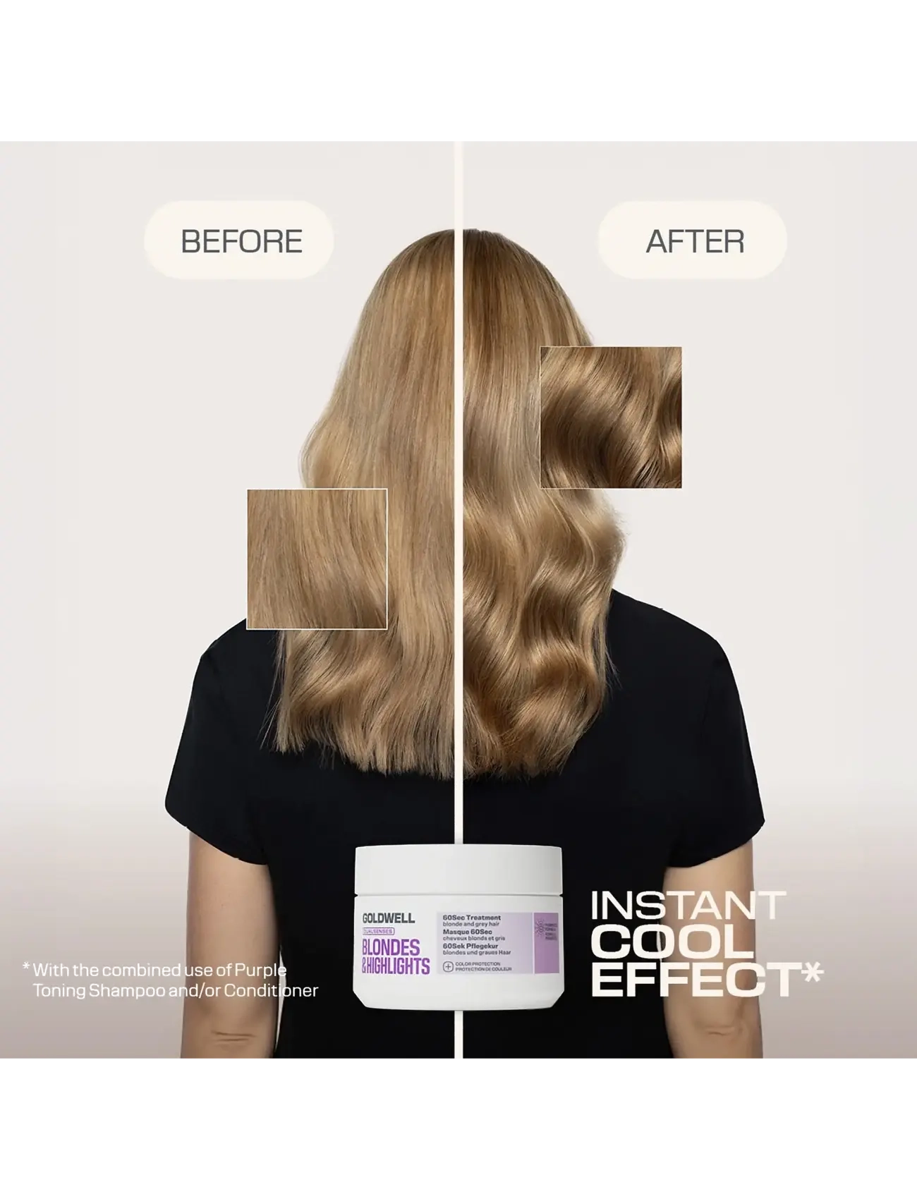 Goldwell Dualsenses Blondes & Highlights 60 Sec. Treatment Mask schampo & balsam dam – bild 3