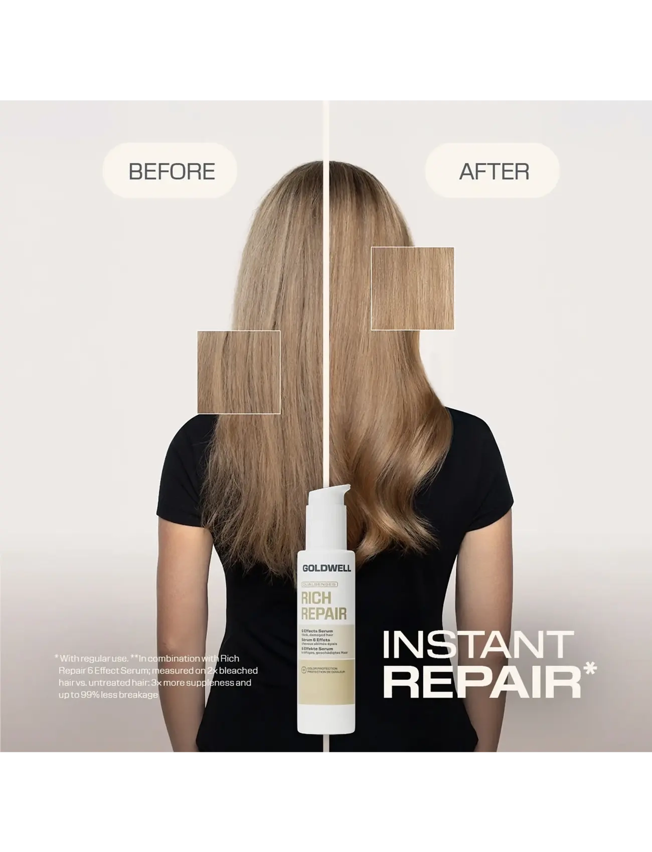 Goldwell - Goldwell Dualsenses Rich Repair 6 Effects Serum 100ml - hårserum - clear - 3