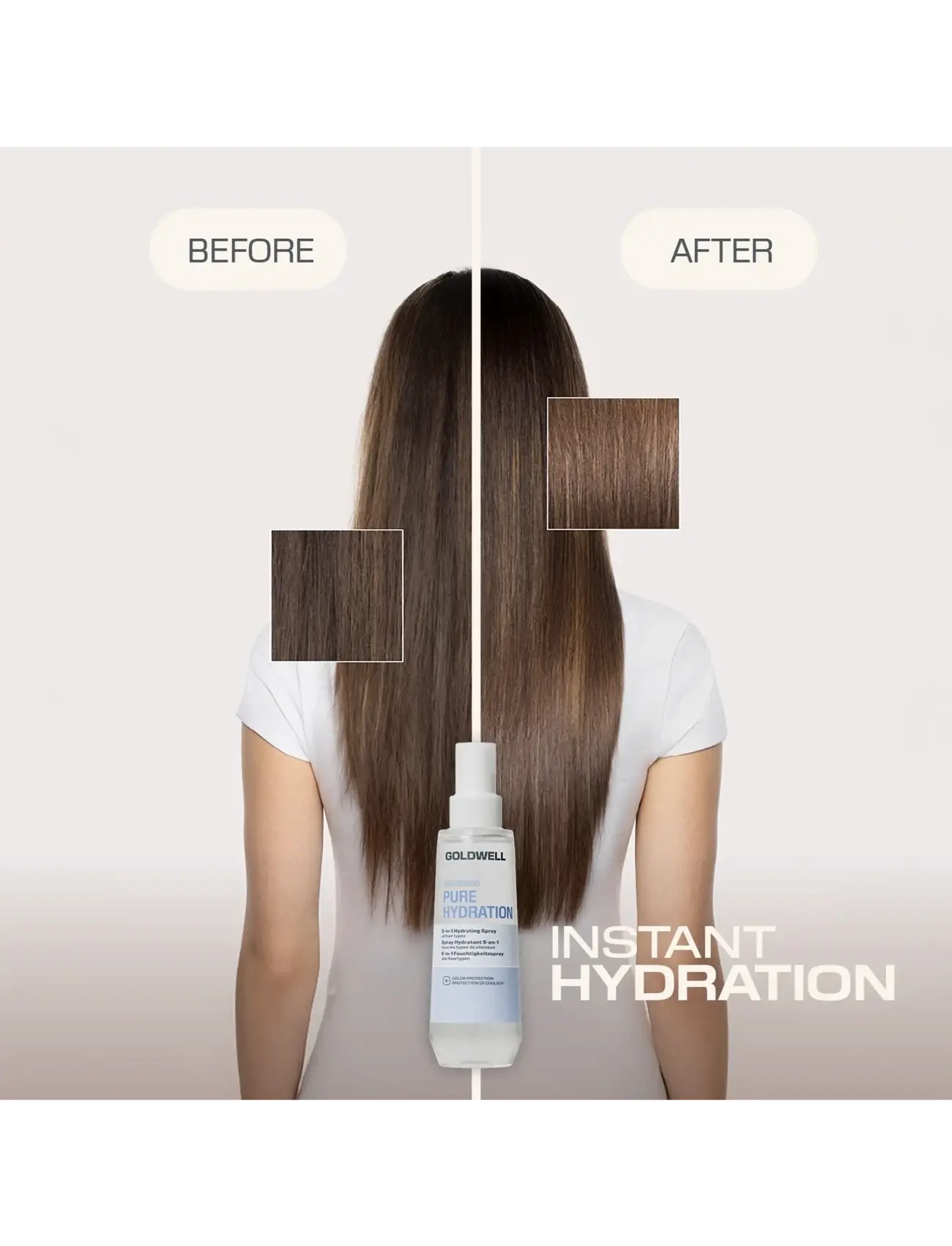 Goldwell - Goldwell Dualsenses Pure Hydration 5-in-1 Hydrating Spray 150ml - hårkure - clear - 4