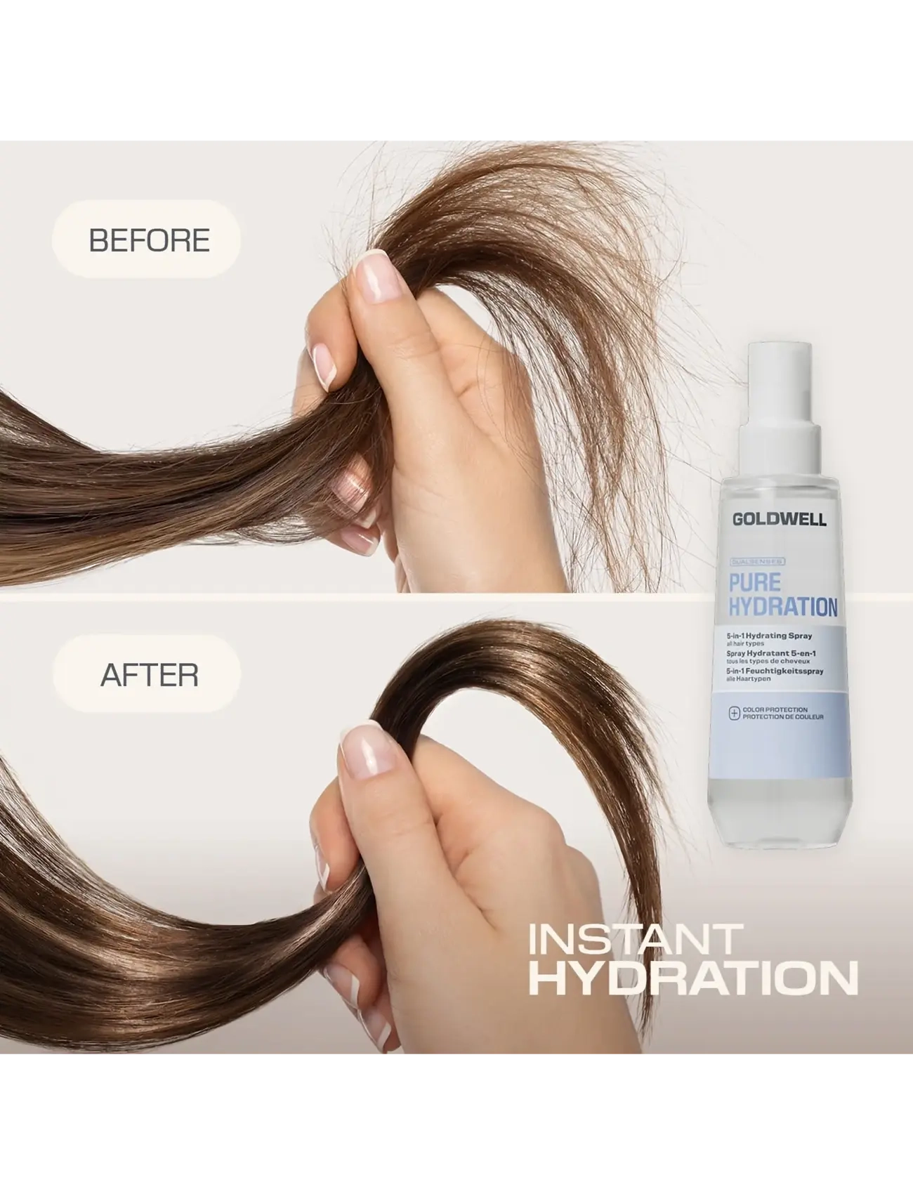 Goldwell - Goldwell Dualsenses Pure Hydration 5-in-1 Hydrating Spray 150ml - hårkure - clear - 5