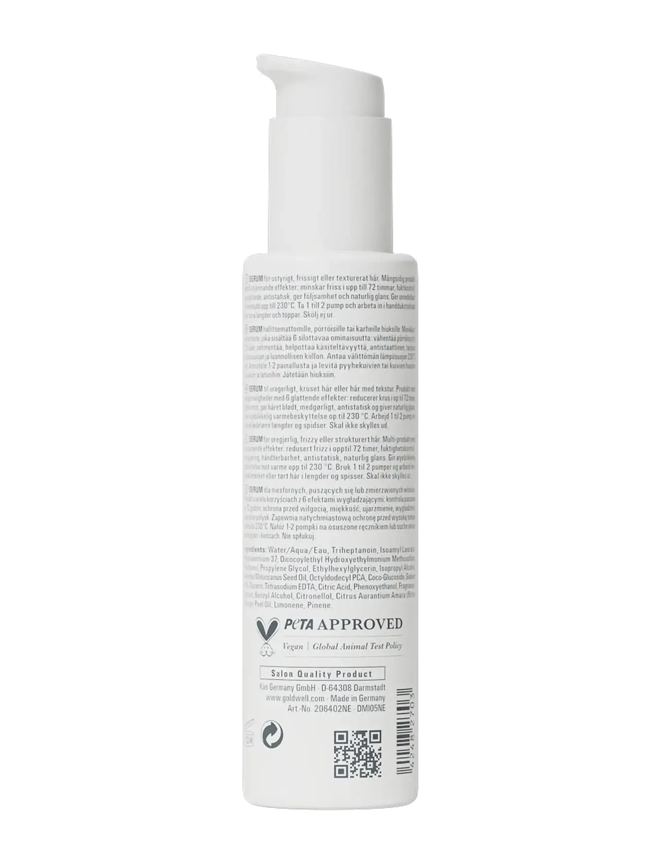 Goldwell - Goldwell Dualsenses Just Smooth 6 Effects Serum 100ml - hårserum - clear - 1