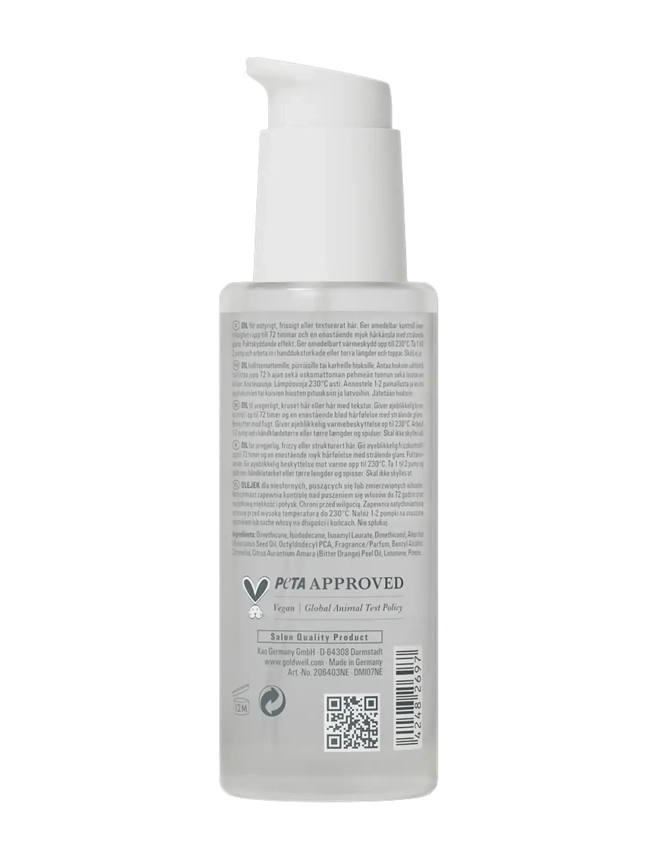 Goldwell - Goldwell Dualsenses Just Smooth Taming Oil 100ml - hårolier - clear - 1