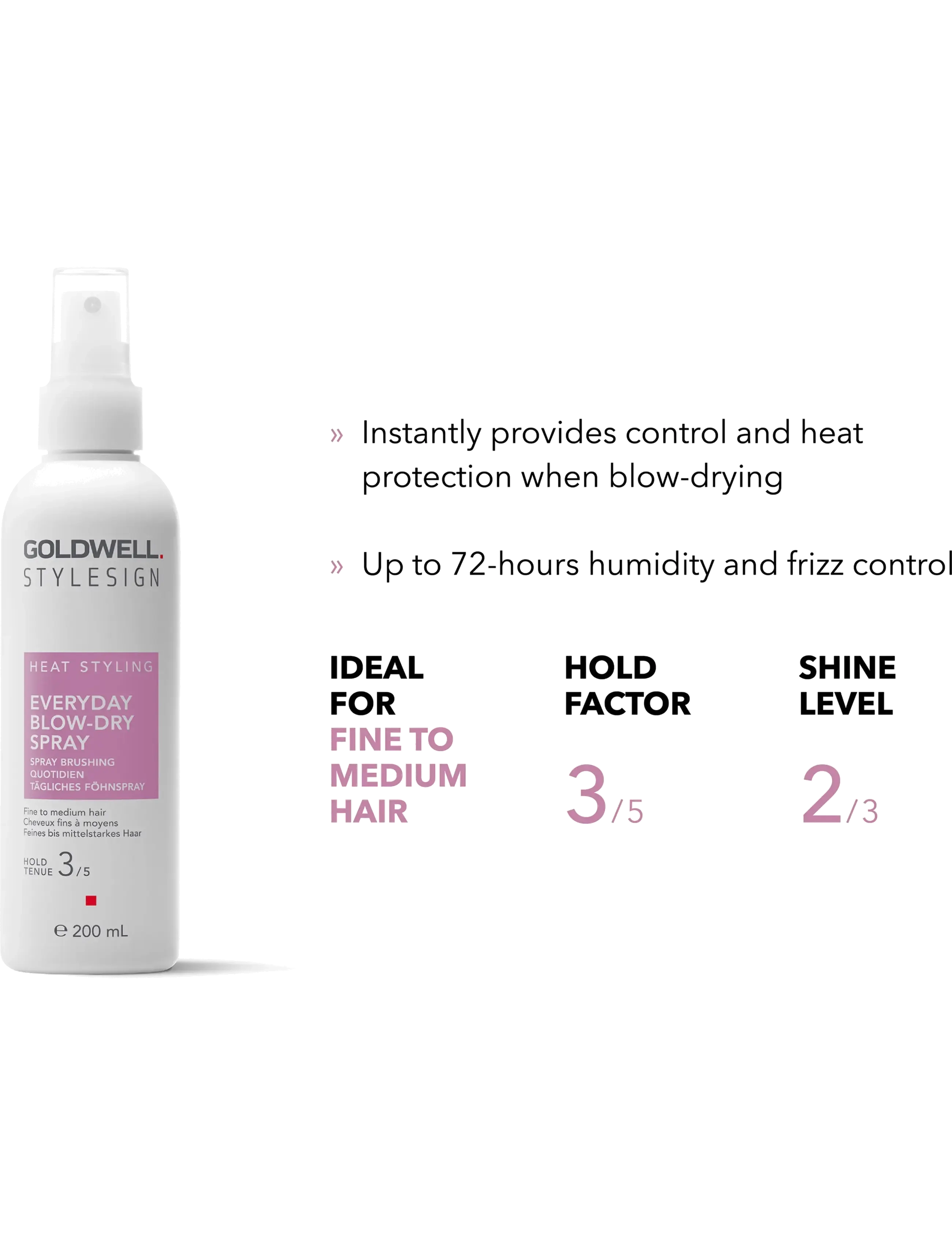Goldwell - Goldwell StyleSign Everyday Blow-Dry Spray 200 ml - hårspray - clear - 1