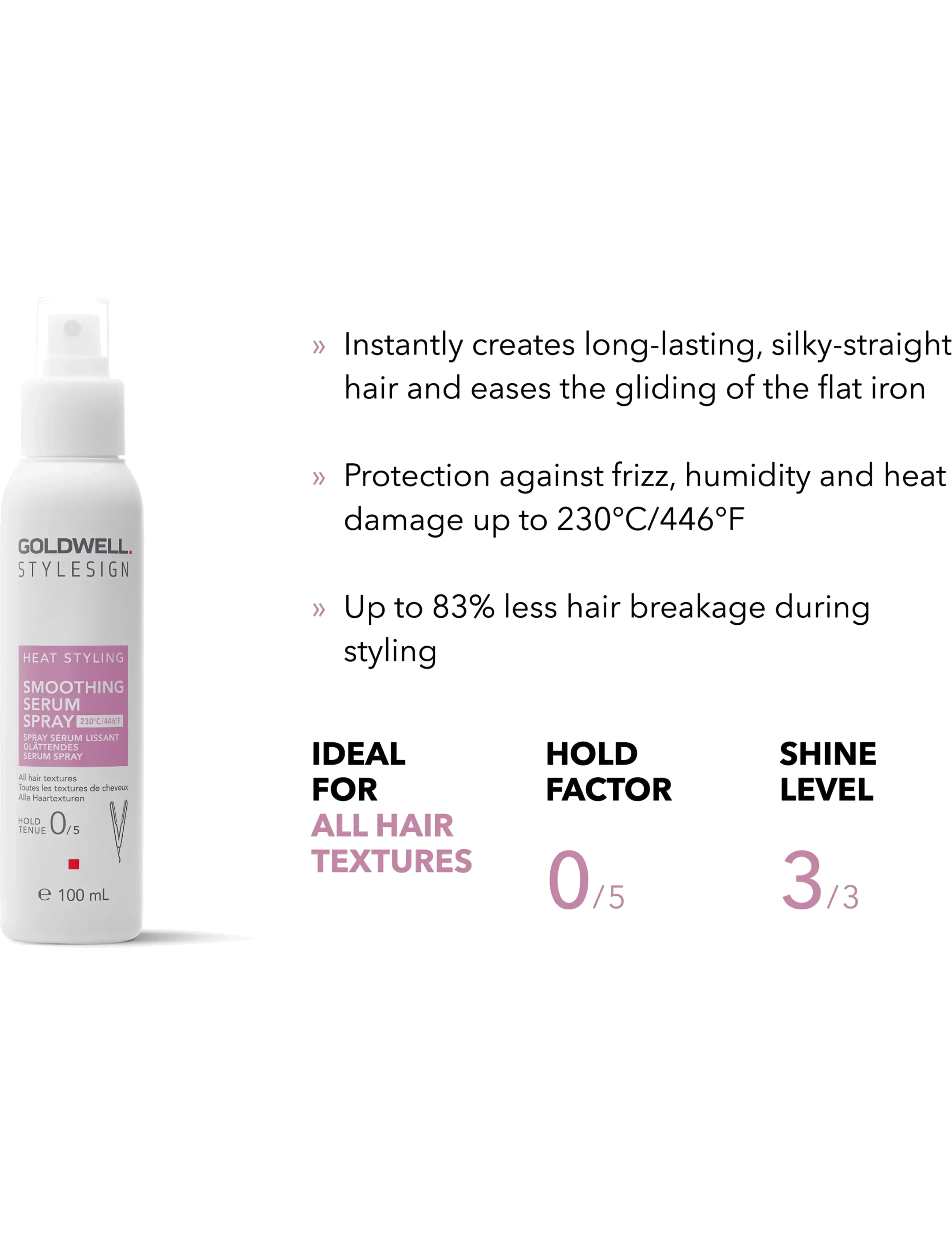 Goldwell - Goldwell StyleSign Smoothing Serum Spray 100 ml - hårserum - clear - 1