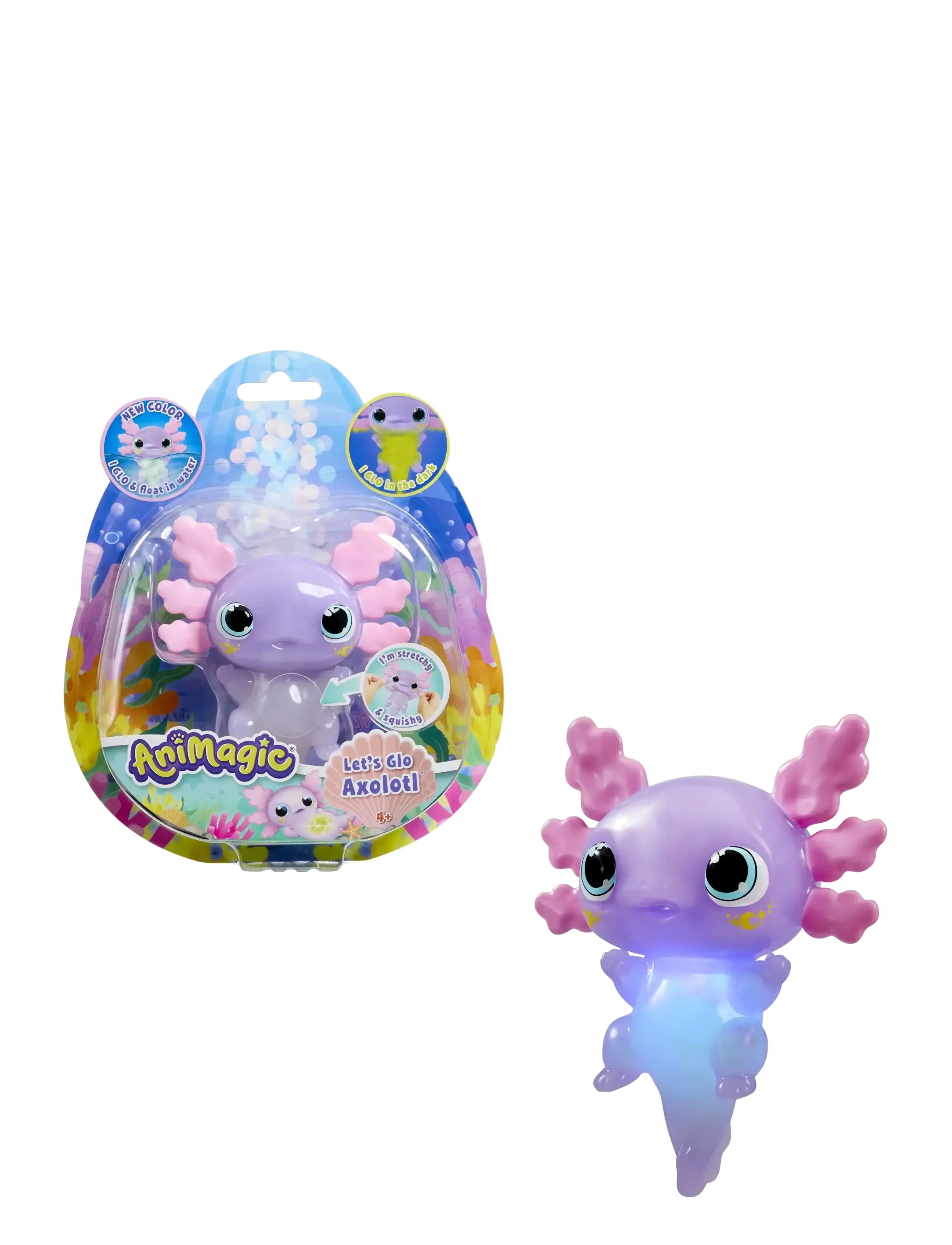 Goliath Animagic Let ́s Glo Axolotl Pastel Glow In The Dark, One Size, Purple, Bath & Water Legetøj > Bath Legetøj, Børn